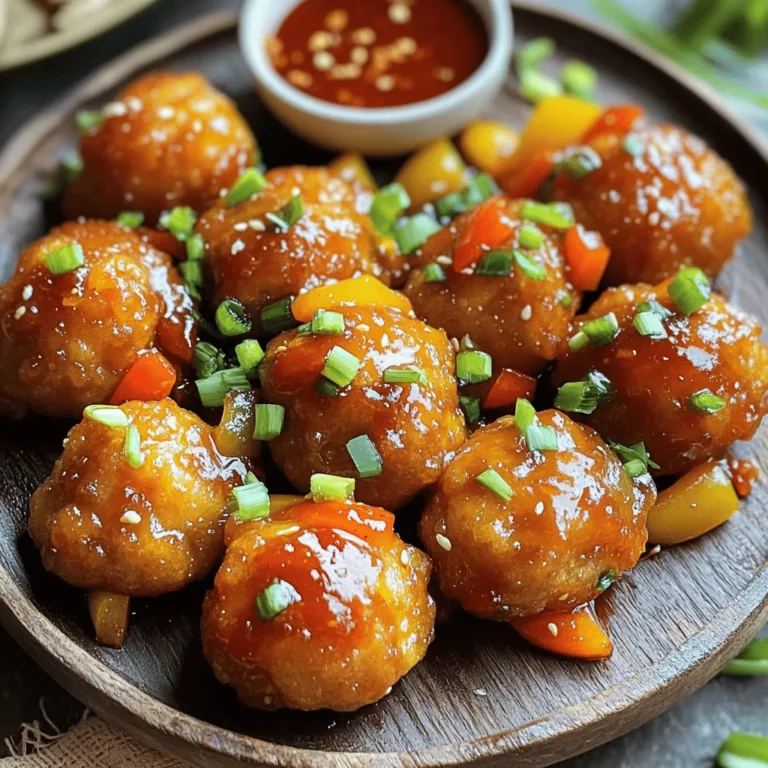 For a great Soya Chunks Manchurian, you need: - 1 cup soya chunks - 1/2 cup all-purpose flour - 2 tablespoons cornstarch - 1 teaspoon ginger-garlic paste - 1/2 teaspoon chili powder - 1/2 teaspoon black pepper - 1 teaspoon salt - 1/4 cup water (adjust as needed) - Oil for frying - 1 tablespoon oil (for sauce) - 1 small onion, chopped - 1 bell pepper, diced - 2 green chilies, slit - 2 tablespoons soy sauce - 2 tablespoons tomato ketchup - 1 tablespoon vinegar - 1 teaspoon sugar - 1 tablespoon chopped spring onions (for garnish) You can add extra ingredients for more taste: - 1 teaspoon sesame oil for a nutty flavor - 1/2 teaspoon garlic powder for a deeper garlic taste - A pinch of red pepper flakes for added heat - Chopped cilantro for fresh flavor Soya chunks are a great source of protein. Each serving gives you: - Calories: About 220 - Protein: 15g - Carbohydrates: 30g - Fat: 8g - Fiber: 5g This dish is a tasty and healthy choice. You can enjoy it while watching your diet. Start by soaking 1 cup of soya chunks in hot water. Let them sit for 15-20 minutes. This helps them get soft. Once they are ready, drain the water. Squeeze out any extra water from the chunks. This step is key for the best texture. In a mixing bowl, add 1/2 cup of all-purpose flour, 2 tablespoons of cornstarch, and 1 teaspoon of ginger-garlic paste. Next, add 1/2 teaspoon of chili powder, 1/2 teaspoon of black pepper, and 1 teaspoon of salt. Mix these dry ingredients well. Gradually add about 1/4 cup of water to the mix to form a thick batter. The batter should be smooth and not too runny. Heat 1 tablespoon of oil in a separate pan over medium heat. Add 1 small chopped onion and sauté until it turns translucent. Then, add 1 diced bell pepper and 2 slit green chilies. Cook these for 2-3 minutes until soft. Next, stir in 2 tablespoons of soy sauce, 2 tablespoons of tomato ketchup, 1 tablespoon of vinegar, and 1 teaspoon of sugar. Mix everything well and let it cook for 2 minutes. Finally, add the fried soya chunks to the sauce and toss them to coat. Cook for another 2-3 minutes, then remove from heat. Garnish with 1 tablespoon of chopped spring onions. For the full recipe, check the recipe section above. Enjoy your delicious Soya Chunks Manchurian! Frying the soya chunks just right makes a big difference. Heat the oil to medium-high before frying. This helps the chunks become crispy. If the oil is not hot enough, the chunks will absorb too much oil. Fry in small batches to avoid crowding. This ensures even cooking and crispiness. Drain the fried chunks on paper towels to remove excess oil. You can control the heat in Soya Chunks Manchurian easily. If you prefer it milder, reduce the chili powder. You can also remove the seeds from green chilies. For more heat, add extra chili powder or use spicier chilies. Always taste as you go. This helps you find the perfect balance for your palate. Presentation adds to the dish's appeal. Serve the Soya Chunks Manchurian on a large platter. Garnish it with chopped spring onions for color. A small bowl of chili sauce on the side adds a nice touch. You can pair it with steamed rice or noodles. This makes a complete meal. For a fun twist, serve it in lettuce wraps for a crunchy bite. Enjoy your flavorful creation! {{image_2}} You can easily boost the nutrition of soya chunks Manchurian. Adding fresh veggies makes it healthy and colorful. Try adding carrots, peas, or broccoli. These veggies not only add vitamins but also nice textures. Chop them into small pieces and sauté with the onions. This makes the dish more fun and tasty. If you need a gluten-free version, you can swap the all-purpose flour. Use rice flour or chickpea flour instead. These flours work well and keep the batter crisp. Just ensure that the soy sauce is gluten-free too. This way, everyone can enjoy this delicious dish without worry. For spice lovers, make a spicy version of soya chunks Manchurian. You can add more chili powder or use fresh chopped green chilies. You can also toss in some red chili flakes for an extra kick. This adds heat and flavor to the sauce. Serve this spicy dish with rice or noodles for a complete meal. Feel free to explore these variations and make the recipe your own! For the full experience, check out the Full Recipe. To keep your Soya Chunks Manchurian fresh, store it in an airtight container. Let it cool first. Place it in the fridge if you plan to eat it within 2-3 days. If you're storing for longer, consider freezing it. When you're ready to enjoy your leftovers, reheat them in a pan. Use low to medium heat. Add a splash of water to prevent sticking. Stir until heated through. You can also microwave it, but the texture may change slightly. To freeze your Soya Chunks Manchurian, let it cool completely. Place it in a freezer-safe container. It can last up to 2 months in the freezer. When ready to eat, thaw in the fridge overnight before reheating. This helps retain flavor and texture. For the best experience, try to consume it sooner rather than later. The best way to cook soya chunks is by soaking them in hot water. Soak them for 15 to 20 minutes until soft. Drain and squeeze out excess water to remove any bitterness. After that, you can fry, sauté, or add them to any dish. For recipes like Soya Chunks Manchurian, frying gives a nice crunch. Yes, you can make Soya Chunks Manchurian in advance. Prepare the soya chunks and sauce separately. Store them in airtight containers in the fridge. When you're ready to serve, reheat the sauce and toss in the fried soya chunks. This keeps them crispy and fresh. To make Soya Chunks Manchurian healthier, use less oil for frying. You can also bake the soya chunks instead of frying them. Swap all-purpose flour for whole wheat flour for added fiber. Add more vegetables to the sauce to boost nutrition. This way, you keep the flavor while making it a bit healthier. For a complete guide, check the Full Recipe. Soya Chunks Manchurian offers a tasty blend of flavors and nutrition. We explored main and optional ingredients, along with vital nutrition info, to make the dish shine. I shared simple steps for preparation, frying, and sauce creation. Tips for frying, adjusting spiciness, and serving round out the mix. Feel free to get creative with variations, storage tips, and answers to common questions. Enjoy making this dish, knowing it’s easy and flexible for your taste!