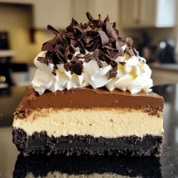 To make this creamy delight, you need the following ingredients: - 1 ½ cups Oreo cookie crumbs - ½ cup unsalted butter, melted - 3 (8 oz) packages cream cheese, softened - 1 cup granulated sugar - 1 teaspoon vanilla extract - 3 large eggs - 8 oz semisweet chocolate, melted and cooled - 8 oz white chocolate, melted and cooled - ½ cup sour cream - ¼ cup cocoa powder - Whipped cream and chocolate shavings (for garnish) Using high-quality ingredients makes a big difference. The Oreo cookie crumbs give a rich, chocolatey base. Unsalted butter helps bind the crust. Cream cheese is the star of the cheesecake, giving it that creamy texture. Granulated sugar adds sweetness, while vanilla extract brings warmth. Eggs help set the cheesecake. Melted semisweet and white chocolate create deep flavors. Sour cream adds creaminess and tang. Cocoa powder enhances the chocolate taste. Finally, whipped cream and chocolate shavings add a nice touch on top. For the complete list and more details, check the Full Recipe. Start by preheating your oven to 325°F (160°C). In a mixing bowl, combine 1 ½ cups of Oreo cookie crumbs with ½ cup of melted unsalted butter. Mix until the crumbs look wet and clumpy. Press this mixture firmly into the bottom of a 9-inch springform pan. Make sure it is even. Bake the crust for 10 minutes, then take it out and let it cool completely. In a large bowl, beat 3 packages of softened cream cheese with a hand mixer until smooth. Gradually add 1 cup of granulated sugar and 1 teaspoon of vanilla extract. Mix until it is creamy. Add 3 large eggs one at a time, blending well after each. Now, divide the mixture into three bowls. In the first bowl, fold in 8 oz of melted semisweet chocolate. In the second bowl, fold in 8 oz of melted white chocolate. In the last bowl, mix in ½ cup of sour cream and ¼ cup of cocoa powder until smooth. Pour the semisweet chocolate mixture over the cooled crust. Spread it evenly. Next, layer the white chocolate mixture on top, followed by the cocoa mixture. Use a knife to swirl the layers for a marbled look. Bake the cheesecake for 60-70 minutes. The center should be set but jiggly. Turn off the oven and crack the door open, letting the cheesecake cool for 1 hour inside. After that, refrigerate it for at least 4 hours or overnight. Before serving, add whipped cream and chocolate shavings on top for a beautiful finish. For the full recipe, refer to the earlier section. To get a creamy and smooth texture, make sure all your ingredients are at room temperature. Softened cream cheese mixes better than cold. When you beat the cream cheese, do it slowly at first to avoid lumps. Mixing in eggs one by one helps keep the batter smooth. Don't overmix once you add the chocolate. This keeps your cheesecake light and fluffy. A common mistake is baking too long. Overbaking can dry out your cheesecake. The center should jiggle slightly when you take it out. Another mistake is not cooling it properly. Letting it cool in the oven helps prevent cracks on top. Also, remember to chill it for at least four hours before serving. This helps the flavors meld together. For a stunning presentation, garnish your cheesecake just before serving. Use whipped cream and chocolate shavings for a nice touch. A drizzle of chocolate sauce can also add flair. Slice your cheesecake with a hot knife for clean edges. Wipe the knife with a damp cloth between cuts. This ensures each slice looks perfect and tempting. For more details, check the Full Recipe. {{image_2}} You can add unique flavors to your cheesecake. Try mixing in some espresso powder for a coffee twist. This gives a rich depth to the chocolate. You can also use orange zest for a bright note. This adds a fresh flavor that pairs well with chocolate. Another idea is to fold in peanut butter. This creates a creamy, nutty layer that is hard to resist. If you want to change the crust, there are many options. You can use graham crackers instead of Oreos. This gives a more classic taste. For a nutty flavor, try using crushed almonds or pecans. You can mix them with butter, just like the Oreo crust. If you want something gluten-free, use almond flour. It creates a delicious, unique base for your cheesecake. Dress your cheesecake based on the event. For birthdays, add colorful sprinkles on top. They create a fun look. For holidays, top with fresh berries or a berry sauce. This makes the cheesecake look festive. If it's a dinner party, serve slices with a dollop of whipped cream and a sprinkle of chocolate shavings for elegance. You can find the full recipe to create this masterpiece and impress your guests. To keep your cheesecake fresh, wrap it well. Use plastic wrap or aluminum foil. Store it in the fridge. It can last for up to five days. If you want to save it longer, freezing is a great option. Make sure it is completely cooled before storing. This prevents moisture build-up. To freeze your cheesecake, first, let it cool in the fridge. Once cooled, wrap it tightly in plastic wrap. Then, place it in a freezer-safe bag or container. This helps keep out air and prevents freezer burn. Your cheesecake can last in the freezer for up to three months. When you're ready to enjoy it, just remove it from the freezer. To thaw your cheesecake, move it from the freezer to the fridge. Let it thaw overnight for best results. If you're short on time, you can leave it at room temperature for a few hours. Avoid using a microwave, as this can change the texture. Once thawed, you can add fresh whipped cream or chocolate shavings from the Full Recipe for a tasty touch. Enjoy your rich treat! To make the cheesecake less sweet, reduce the sugar. Start by cutting it in half. You can also add more cocoa powder to balance the sweetness. This adds a rich chocolate taste without extra sugar. Yes, you can use low-fat cream cheese. It will change the texture slightly, making it less creamy. Your cheesecake may not taste as rich, but it will still be delicious. If you need an egg substitute, use unsweetened applesauce. Replace each egg with 1/4 cup of applesauce. You can also use flaxseed meal mixed with water. Mix 1 tablespoon of flaxseed with 2.5 tablespoons of water to replace one egg. The cheesecake can last in the fridge for up to five days. Make sure it is covered tightly to keep it fresh. If you notice any off smells or changes in texture, it's best to toss it. Yes, making this cheesecake ahead of time is great idea. You can prepare it one or two days before serving. Just store it in the fridge. For the best taste, let it chill overnight. Check out the Full Recipe for more details! This post covers all you need for a delicious triple chocolate cheesecake. We discussed the key ingredients, easy steps for preparation, and tips for a perfect texture. You learned about fun variations and how to store your cheesecake well. Remember, small changes can make a big impact. Enjoy this rich treat any time. With the right care, your cheesecake will impress everyone. Now, gather your ingredients and start baking!