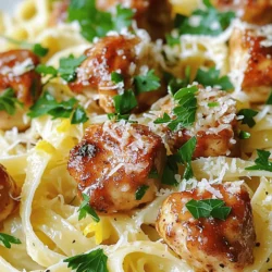 Garlic Butter Chicken Bites with Parmesan Pasta Delight