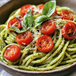 Pesto Pasta with Cherry Tomatoes Fresh Flavor Boost