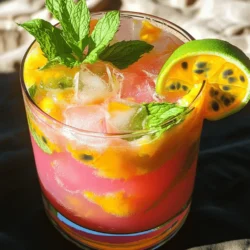 - 2 ripe guavas, peeled and diced - 1 cup passion fruit juice (fresh or store-bought) - 1 cup coconut water - 2 tablespoons honey or agave syrup (adjust to taste) - 1 lime, juiced - Fresh mint leaves for garnish - Ice cubes - Each serving has about 120 calories. - Key vitamins include Vitamin C and Vitamin A. - Minerals such as potassium and magnesium are also present. - Benefits of guavas: Guavas are rich in fiber, which helps digestion. They also boost your immune system. - Advantages of coconut water: Coconut water hydrates you and is low in calories. It has electrolytes that help replenish energy. - Nutritional perks of passion fruit: Passion fruit is high in antioxidants and vitamins. It can help improve heart health and skin quality. These ingredients make the Tropical Guava Passion Cooler not just tasty but also good for you. For the full recipe, check out the details above! To make the Tropical Guava Passion Cooler, start with fresh guavas. First, slice the guavas in half. Then, use a spoon to scoop out the flesh. Peel away the skin with a knife. Finally, chop the guava into small cubes. Next, squeeze fresh lime juice. Cut the lime in half. Use a juicer or your hands to extract the juice. Aim for about one lime's worth. This juice adds a nice zing to your cooler. Now it's time to blend everything together. Combine the diced guavas, passion fruit juice, coconut water, honey or agave syrup, and lime juice in a blender. Blend until the mixture is smooth. If you want a thinner drink, add more coconut water. Taste the mixture to check the sweetness. If you prefer a sweeter drink, add more honey or agave syrup. Blend again for a few seconds to mix it well. Straining is crucial for a smooth drink. Use a fine mesh sieve to strain the mixture. Place it over a large bowl or pitcher. Pour the blended mixture slowly into the sieve. This step removes any pulp or seeds. Gently press with a spoon to extract more juice. Be patient; this ensures a clean, refreshing cooler. If you find it too thick, you can add a bit of coconut water before serving. Now, you are ready to enjoy your Tropical Guava Passion Cooler. Check out the Full Recipe for more details! To make a great Tropical Guava Passion Cooler, start with ripe guavas. Look for fruit that feels soft but not mushy. The skin should be slightly yellow or pink. A ripe guava will have a sweet aroma. For the passion fruit juice, choose fresh or high-quality store-bought options. If using fresh passion fruit, look for wrinkled skin. This means it is sweet and ready to use. If you have leftovers, store your cooler in a sealed container in the fridge. It will stay fresh for up to two days. Pour it into a glass filled with ice when ready to enjoy again. To keep your guavas fresh, place them in a paper bag at room temperature. This helps them ripen evenly. For coconut water, keep it sealed in the fridge. Use it within a week after opening. For a fun presentation, use tall glasses. Clear glass shows off the beautiful color of the drink. Add a slice of lime on the rim for a bright touch. Pair your cooler with light snacks like chips or a fruit platter. This drink also goes well with fresh spring rolls or shrimp tacos. Enjoy your Tropical Guava Passion Cooler with friends for a perfect summer vibe! {{image_2}} You can switch things up with different fruits in your Tropical Guava Passion Cooler. Adding mango or pineapple brings a sweet twist. Both fruits mix well and add a unique flavor. If you want to get creative, try using other tropical fruits like papaya or kiwi. Each brings its own taste and can make the drink even more fun. Looking for a healthier version? You can use natural sweeteners like stevia or maple syrup instead of honey. These options cut down on calories while still tasting great. You could also try using sparkling water instead of coconut water. This gives a fizzy feel without adding extra sugar. You can enjoy your Tropical Guava Passion Cooler as a non-alcoholic drink or make it into a cocktail. To create a cocktail, just add rum or vodka. This gives your drink a fun kick for summer parties. For garnishes, you can add a slice of lime or even a skewer of tropical fruits. This makes your drink look appealing and adds extra flavor. For the full recipe, check the provided section. You can use mango juice or orange juice if you lack passion fruit juice. Both add nice sweetness and flavor. If you want a tart taste, try lemon juice. Feel free to mix and match to find your favorite combo. Just remember to adjust sweetness since these juices differ in taste. Yes, you can easily make a larger batch. Just multiply each ingredient by the number of servings you want. Use a big pitcher or bowl to mix everything. Ensure you have enough ice, guavas, and juice to keep the drink fresh and tasty. You can prepare the Tropical Guava Passion Cooler a few hours ahead. Mix all the ingredients but wait to add ice until you serve. This keeps the drink from getting watery. Store it in the fridge to keep it chilled and refreshing. The Tropical Guava Passion Cooler is a delightful and thirst-quenching drink. It combines sweet guava, tangy passion fruit, and refreshing coconut water. This drink is perfect for hot summer days. Here’s a quick look at what you’ll need: - 2 ripe guavas, peeled and diced - 1 cup passion fruit juice (fresh or store-bought) - 1 cup coconut water - 2 tablespoons honey or agave syrup (adjust to taste) - 1 lime, juiced - Fresh mint leaves for garnish - Ice cubes To make this drink, blend the guavas with juice and coconut water. Strain to remove pulp, pour over ice, and garnish with mint. Each recipe serves four and takes about ten minutes to prepare. Enjoy this drink chilled for a perfect summer treat! The Tropical Guava Passion Cooler combines fresh ingredients for a refreshing drink. We covered key ingredients like guavas and coconut water and discussed their health benefits. You learned step-by-step instructions to prepare the drink, along with useful tips for ingredient selection and storage. Remember, you can customize this drink with different fruits or sugars. Enjoy experimenting! This cooler is a tasty way to stay hydrated while getting essential vitamins. Try it out, and share your experience with friends.