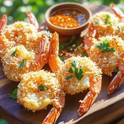 To make crispy coconut shrimp, you need a few key items. Here’s what you will need: - 1 pound large shrimp, peeled and deveined - 1 cup all-purpose flour - 1 teaspoon garlic powder - 1 teaspoon paprika - ½ teaspoon salt - ½ teaspoon black pepper - 2 large eggs - 1 cup sweetened shredded coconut - 1 cup panko breadcrumbs - Oil for frying These ingredients work together to give the shrimp a crunchy and sweet coating. The shrimp acts as the star, while the flour and eggs help the coating stick. The shredded coconut and panko add that delightful crunch. You can use either fresh or frozen shrimp for this recipe. Fresh shrimp often has a better taste and texture. However, frozen shrimp is convenient and still tasty. If you go for frozen shrimp, make sure to thaw it properly. You can place it in the fridge overnight or run it under cold water for quick thawing. Always pat it dry before using. This helps the coating stick well. For frying, you have some choices for oils. Common options include vegetable oil, canola oil, and peanut oil. Each oil has a high smoke point, which means they handle heat well. Peanut oil adds a nice flavor, while vegetable and canola oils are neutral. Choose the oil you prefer based on taste and availability. Just make sure to heat it to the right temperature, around 350°F (175°C) for best results. First, start with fresh shrimp. I like to use large shrimp for this recipe. Peel and devein them if needed. Dry the shrimp with paper towels. This step is key. Removing moisture helps the coating stick better. A dry surface means a crispy outcome. Next, set up your breading station. Grab three shallow dishes. In the first dish, mix together one cup of flour, one teaspoon of garlic powder, one teaspoon of paprika, half a teaspoon of salt, and half a teaspoon of black pepper. In the second dish, beat two large eggs. In the third dish, combine one cup of sweetened shredded coconut and one cup of panko breadcrumbs. Each dish has a role in making your shrimp crispy. Now, it's time to coat the shrimp. Take one shrimp and dip it in the flour mix. Shake off the excess. Next, dip it into the beaten eggs. Let the extra egg drip off. Finally, roll the shrimp in the coconut-panko mix. Press lightly to help the coating stick. Repeat this for all the shrimp. When done, they’re ready for frying. For the full recipe, check the earlier section. To get crispy coconut shrimp, start with dry shrimp. Moisture makes the coating soggy. Pat each shrimp with paper towels before breading. This simple step helps the coating stick and stay crispy. When frying, maintain the oil temperature around 350°F (175°C). If the oil is too cold, the shrimp may absorb oil and become greasy. Fry in small batches to keep the oil hot. Watch for a golden color; it means they are perfectly crispy. The ideal frying temperature is key for great coconut shrimp. Use a thermometer to check the oil. Aim for 350°F (175°C) for the best results. If you don’t have a thermometer, test with a small piece of bread. If it browns in about 60 seconds, the oil is ready. Remember, if the oil is too hot, the shrimp can burn. If too cool, they will not cook properly. A good dipping sauce can elevate your crispy coconut shrimp. Sweet chili sauce is a popular choice. It adds a sweet, spicy kick. If you want something fresh, try mango salsa. Its fruity notes balance the coconut flavor well. You can also mix soy sauce with a bit of lime juice for a savory option. Experiment with different sauces to find your favorite match. For the full recipe, check the details above. {{image_2}} You can add some heat to your crispy coconut shrimp. Mix in cayenne pepper or chili powder with the flour for a spicy kick. Use about 1 teaspoon to start. Adjust it based on your taste. The spice balances well with the sweetness of the coconut. You will love the extra flavor! If you want a lighter option, try baking the shrimp. Preheat your oven to 400°F (200°C). Place the coated shrimp on a baking sheet lined with parchment paper. Spray them with cooking oil for better crispiness. Bake for 12-15 minutes, flipping them halfway through. This method gives you that crunch without frying! Crispy coconut shrimp pairs well with many sides. Consider serving it with rice or a fresh salad. A mango salsa adds a fruity touch. You could also try it with coleslaw for a crunchy contrast. These sides enhance the shrimp's flavor and make a complete meal. For the full recipe, refer to the earlier section. To keep your crispy coconut shrimp fresh, first let them cool. Place them in an airtight container. You can store them in the fridge for up to three days. Make sure to layer them with paper towels to absorb moisture. This will help maintain their crispness. To reheat your shrimp, use an oven. Preheat it to 350°F (175°C). Place the shrimp on a baking sheet lined with parchment paper. Bake them for about 10 minutes. This method helps restore their crunch. Avoid using the microwave, as it can make them soggy. If you want to save the shrimp for later, freeze them after cooking. Allow them to cool completely. Arrange the shrimp in a single layer on a baking sheet. Freeze them for about an hour. Once frozen, transfer them to a freezer bag. They can last up to three months. When ready to eat, you can reheat them directly from frozen in the oven. Enjoy your crispy coconut shrimp anytime! For the full recipe, check out the details above. You can tell shrimp is fully cooked when it turns pink and opaque. The shrimp should curl slightly as it cooks. A good rule is to cook shrimp for 2-3 minutes on each side. If you have a thermometer, the inside should reach 120°F. Overcooked shrimp can become rubbery, so keep an eye on them! Yes, you can use coconut flour, but it will change the texture. Coconut flour absorbs more moisture than all-purpose flour. You may need to adjust the egg amount to help the coating stick. This change can also add a nice coconut flavor to your crispy coconut shrimp. Many restaurants serve crispy coconut shrimp as an appetizer. Some popular chains include Red Lobster and Bahama Breeze. Local seafood spots often feature this dish too. If you love this shrimp, try visiting a restaurant that specializes in tropical or seafood cuisine for a tasty experience! In this post, we covered the ingredients needed for crispy coconut shrimp, starting with shrimp types and oils. You learned how to prepare, bread, and cook your shrimp for the best texture. I shared tips for crispiness and proper cooking temps. We explored tasty variations and ideal side dishes. Finally, I explained how to store and reheat leftovers effectively. Use these insights to create delicious shrimp at home. Enjoy your cooking journey!