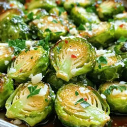 To make Garlic Parmesan Roasted Brussels Sprouts, gather these main ingredients: - 1 lb Brussels sprouts, trimmed and halved - 4 cloves garlic, minced - 3 tablespoons olive oil - ½ cup grated Parmesan cheese - Salt and pepper to taste These ingredients create a tasty base. The Brussels sprouts offer a nice crunch. Garlic adds a strong flavor, and Parmesan gives it a salty bite. You can boost the flavor with a few optional ingredients: - ½ teaspoon red pepper flakes (for heat) - 2 tablespoons balsamic glaze (for drizzling) - Fresh parsley, chopped (for garnish) Red pepper flakes add a spicy kick. Balsamic glaze gives a sweet touch. The parsley makes it look fresh and bright. If you lack some ingredients, here are good substitutions: - Use butter instead of olive oil for a rich taste. - Try nutritional yeast instead of Parmesan for a vegan option. - Swap balsamic glaze with lemon juice for a zesty twist. These substitutions keep the recipe tasty and fun. You can mix and match to fit your needs. Enjoy experimenting with flavors! For the full recipe, check out the details above. First, gather your ingredients. You will need: - 1 lb Brussels sprouts, trimmed and halved - 4 cloves garlic, minced - 3 tablespoons olive oil - ½ cup grated Parmesan cheese - ½ teaspoon red pepper flakes (optional) - Salt and pepper to taste - 2 tablespoons balsamic glaze (for drizzling) - Fresh parsley, chopped (for garnish) Next, preheat your oven to 425°F (220°C). This high heat helps create that perfect roast. In a large mixing bowl, combine the halved Brussels sprouts, minced garlic, olive oil, red pepper flakes (if using), salt, and pepper. Toss the mixture well. Each sprout should be coated evenly in the oil and spices. Now, spread the Brussels sprouts on a large baking sheet. Make sure they are in a single layer. This helps them roast evenly. Place the baking sheet in the oven and roast for 20 minutes. Halfway through, stir the sprouts. This action ensures every side gets that lovely golden color. After 20 minutes, take the baking sheet out of the oven. Sprinkle the grated Parmesan cheese over the hot Brussels sprouts. The cheese will melt beautifully. Return the baking sheet to the oven for another 5-10 minutes. Watch closely until the cheese is melted and slightly golden brown. Once roasted, drizzle the Brussels sprouts with balsamic glaze for a sweet finish. Garnish with chopped fresh parsley to add a pop of color. Serve these Garlic Parmesan Roasted Brussels Sprouts as a side dish, and watch everyone enjoy them. They pair well with chicken, steak, or even pasta. For the full recipe, refer to the section above. Choosing fresh Brussels sprouts is key to a great dish. Look for bright green sprouts with tight leaves. They should feel firm and heavy for their size. Avoid any that are yellow or have brown spots. Fresh sprouts will have a nice, earthy smell. If they smell strong, they are not fresh. Roasting Brussels sprouts brings out their best flavor. Always preheat your oven to 425°F (220°C). Spread the sprouts out in a single layer. This helps them roast evenly. Stir them halfway through to ensure all sides get nice and crispy. If you want extra crunch, roast them a bit longer. Just watch them closely to avoid burning. You can boost the flavor of your Garlic Parmesan Roasted Brussels Sprouts. Try adding lemon zest for a bright kick. A sprinkle of smoked paprika gives a warm, smoky taste. Adding a splash of balsamic glaze at the end adds sweetness and depth. For a kick, mix in red pepper flakes. These additions can make your dish truly special. Check out the Full Recipe for more inspiration! {{image_2}} Adding bacon brings a new flavor to the dish. The salty, smoky taste pairs well with the sprouts. Start by cooking the bacon until it's crispy. Chop it into small pieces and mix it in with the Brussels sprouts before roasting. This gives each bite a savory crunch. You won't regret this addition! You can enjoy this dish without dairy. Use nutritional yeast instead of Parmesan cheese. It gives a cheesy flavor while keeping it vegan. Toss the sprouts with olive oil, garlic, and nutritional yeast. You can also add a squeeze of lemon for brightness. This version is just as tasty! If you like heat, add more red pepper flakes. You can also include diced jalapeños for a kick. Mix them in with the Brussels sprouts before roasting. This spicy twist pairs well with the garlic and Parmesan. Each bite will have you reaching for more. For more ideas, check out the Full Recipe. Each variation is unique and fun to try! After enjoying your Garlic Parmesan Roasted Brussels Sprouts, let them cool down. Place any leftovers in an airtight container. This keeps them fresh. Store the container in the fridge for up to three days. If you want to keep them longer, consider freezing. To reheat, use your oven for the best results. Preheat the oven to 350°F (175°C). Spread the Brussels sprouts on a baking sheet. Heat for about 10-15 minutes until warm. You can also use a microwave. Just heat in short bursts to avoid sogginess. If you have lots of leftovers, freezing works great. First, let the Brussels sprouts cool completely. Then, place them in a freezer-safe bag. Remove as much air as possible. Store in the freezer for up to two months. When ready to eat, thaw in the fridge overnight before reheating. Enjoy the flavor burst again! For the full recipe, check the earlier section. Yes, you can prep Garlic Parmesan Roasted Brussels Sprouts ahead of time. Trim and halve the Brussels sprouts and toss them with garlic, olive oil, salt, and pepper. Store this mix in an airtight container in the fridge for up to two days. When you are ready to cook, just add the Parmesan and roast. This saves time and makes dinner easy! These Brussels sprouts pair well with many dishes. They work great as a side to roasted chicken or grilled steak. You can also serve them with a hearty grain like quinoa or rice. For a vegetarian meal, serve them with a creamy pasta. The flavors of garlic and cheese complement many meals. To make your Brussels sprouts crispy, start with fresh sprouts. Make sure to coat them well in olive oil. Spread them out on the baking sheet without crowding. Roasting at 425°F helps them get that nice crunch. Stir them halfway through cooking for even crispiness. Adding Parmesan in the last few minutes of roasting gives a tasty, crispy top. In this blog post, I outlined how to prepare delicious Garlic Parmesan Roasted Brussels Sprouts. We covered essential ingredients, helpful tips, and various tasty variations. Remember, selecting fresh sprouts makes a big difference. Roasting them properly will give you that perfect crisp. These sprouts are easy to store and reheat, so you can enjoy them later. With this guide, you can impress your friends and family at any meal. Happy cooking!