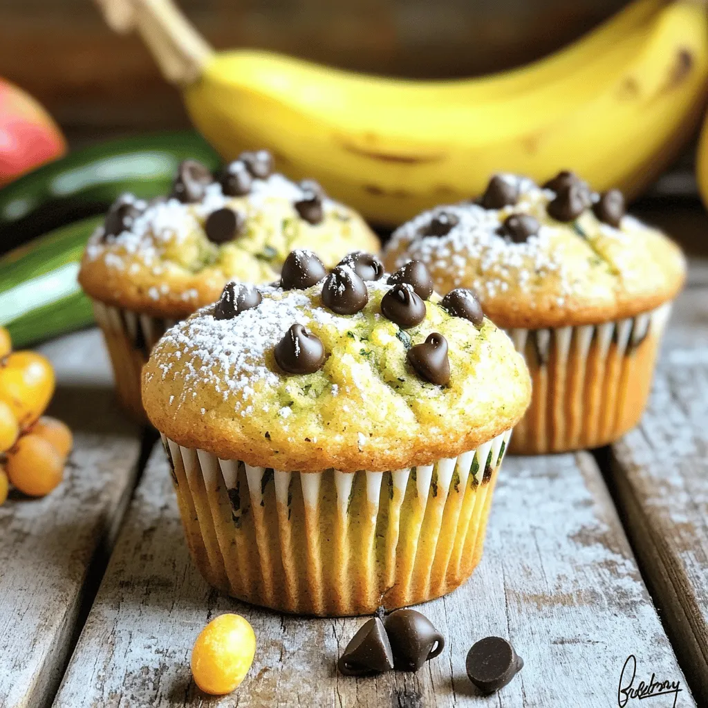 - 1 medium ripe banana, mashed - 1 cup shredded zucchini - 1/2 cup applesauce (unsweetened) Fresh ingredients bring moisture and flavor. The banana adds natural sweetness. Zucchini gives a nice texture and keeps the muffins light. Applesauce serves as a great binder and adds nutrition without extra sugar. - 1 cup whole wheat flour - 1/2 teaspoon baking soda - 1/2 teaspoon baking powder - 1/2 teaspoon ground cinnamon - 1/4 teaspoon salt Whole wheat flour boosts fiber. Baking soda and baking powder help the muffins rise. Cinnamon adds warmth and a hint of spice, while salt highlights all the flavors. - 1/4 cup honey or maple syrup - 1/3 cup coconut oil, melted - 1 teaspoon vanilla extract Honey or maple syrup sweetens naturally. Coconut oil keeps the muffins moist and adds a subtle flavor. Vanilla extract enhances the overall taste, making each bite enjoyable. - 1 egg, beaten - 1/4 cup chopped walnuts or dark chocolate chips Adding an egg gives structure and protein. Chopped walnuts add crunch, while dark chocolate chips bring a sweet surprise. You can mix and match these add-ins to suit your taste! You can find the full recipe [here](#). - Preheat the oven to 350°F (175°C). This helps the muffins bake evenly. - In a large bowl, combine the wet ingredients. Mix the mashed banana, shredded zucchini, applesauce, honey or maple syrup, melted coconut oil, vanilla extract, and beaten egg. Stir until everything blends well. - In another bowl, whisk the dry ingredients together. Use whole wheat flour, baking soda, baking powder, cinnamon, and salt. - Gradually add the dry mix to the wet mix. Stir gently until just combined. Avoid overmixing to keep the muffins soft. If you like, fold in walnuts or dark chocolate chips. - Divide the batter into muffin cups. Fill each cup about two-thirds full. This allows room for rising. - Bake in the preheated oven for 18-22 minutes. Check if a toothpick comes out clean from the center. - Cool the muffins in the pan for 5 minutes. This helps them set. - Transfer the muffins to a wire rack. Let them cool completely before serving. Enjoy these tasty treats as a snack or breakfast! For the full recipe, check out the link. To ensure your muffins rise properly, use fresh baking powder and baking soda. These are key for a good rise. When mixing your batter, avoid overmixing. Mix just until combined. This keeps your muffins fluffy and light. Zucchini and banana bring great nutrition to your muffins. Zucchini adds fiber, vitamins, and minerals. It's low in calories, helping you stay full without extra weight. Bananas add natural sweetness and potassium, making them heart-healthy. For low-calorie options, use unsweetened applesauce and reduce added sugar. Serve muffins warm or at room temperature for the best taste. You can dust them with powdered sugar for a sweet touch. Pair these muffins with a fresh fruit smoothie or a cup of herbal tea. These drinks enhance the flavor and make your snack even better. For the full recipe, check out the Skinny Zucchini Banana Muffins recipe. {{image_2}} You can easily add flavor to your muffins. Try adding spices like nutmeg or ginger for a warm taste. A pinch of nutmeg gives a nice kick, while ginger adds a fresh zing. Both spices work well with the banana and zucchini. Incorporating dried fruits is also a great idea. Raisins, cranberries, or chopped dates can make your muffins sweeter. Just toss in about 1/4 cup of your favorite dried fruit when mixing the batter. This adds texture and flavor to each bite. If you're looking for gluten-free options, try using almond or coconut flour instead of whole wheat flour. These flours give a different taste but still keep it tasty. You might need to adjust the liquid a bit, as these flours absorb moisture differently. For vegan substitutions, swap the egg for a flaxseed meal. Mix 1 tablespoon of flaxseed meal with 2.5 tablespoons of water. Let it sit for a few minutes until it becomes gel-like. This will bind your batter just as well as an egg would. Seasonal changes can inspire fun twists on this recipe. In autumn, you can add pumpkin puree to your batter. Just replace half of the banana with pumpkin for a rich, spiced flavor. In summer, consider adding berries such as blueberries or raspberries. They not only add color but also a burst of juicy flavor. Fold in about 1/2 cup of fresh or frozen berries to your batter for a delightful summer treat. For the full recipe, check out the details above. Enjoy crafting these variations to suit your taste! To keep your skinny zucchini banana muffins fresh, store them at room temperature. Place them in an airtight container. This keeps moisture in and prevents them from going stale. You can also wrap them in plastic wrap for extra protection. If you want to keep them longer, refrigerate them. Just remember to seal them well to avoid dryness. For longer storage, freezing is a great option. Let the muffins cool completely first. Then, wrap each muffin tightly in plastic wrap. Place them in a freezer bag or container. Be sure to label the bag with the date. Your muffins will stay fresh for up to three months in the freezer. When you’re ready to eat, simply thaw them overnight in the fridge. You can also microwave them for about 20 seconds. This will warm them up nicely. Enjoy these tasty muffins anytime with the right storage! For the full recipe, check out the [Full Recipe]. How can I make these muffins gluten-free? To make these muffins gluten-free, swap out whole wheat flour for a gluten-free flour blend. Look for one that includes xanthan gum. This helps mimic the structure of wheat flour. You can also use almond flour or oat flour. Just remember, the texture may change a bit. Can I substitute the banana with something else? Yes, you can substitute the banana. Use unsweetened applesauce or a cup of mashed sweet potato. This will change the taste but still keep the muffins moist. You might need to tweak the sweetener if you choose applesauce. Modifications for lower sugar content To lower sugar, cut back on honey or maple syrup. Use just 2 tablespoons instead of 1/4 cup. You can also add stevia or monk fruit for sweetness without the sugar. Just remember to adjust the liquid if needed. Adjusting for different baking times If your oven runs hot or cold, check the muffins a few minutes early. For mini muffins, bake for 10-15 minutes. For larger muffins, it may take a bit longer. Always use a toothpick to test for doneness. How long can I store these muffins? You can store these muffins at room temperature for up to three days. Keep them in an airtight container to keep them fresh. If you prefer, store them in the fridge for up to a week. Can I freeze these muffins for later? Yes, you can freeze these muffins. Place them in a freezer bag, removing as much air as possible. They will stay fresh for up to three months. When you're ready to eat, just thaw them overnight in the fridge or pop them in the microwave for a quick snack. For the full recipe, check out the details above. Enjoy your baking! In this post, we explored fresh and dry ingredients for tasty muffins. I provided step-by-step instructions for baking, cooling, and serving. Tips and tricks help ensure your muffins rise perfectly and taste great. We also discussed flavor variations and how to store muffins long-term. By following these methods, you can create healthy and delicious treats. Experiment with flavors, and enjoy sharing them with others. Happy baking!