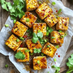 - 1 block (14 oz) firm tofu, pressed and drained - 3 tablespoons cornstarch - 2 tablespoons soy sauce - 1 tablespoon sesame oil - 1 tablespoon maple syrup - 1 teaspoon garlic powder - 1 teaspoon onion powder - ½ teaspoon red pepper flakes (optional for heat) - Salt and pepper to taste - 1 tablespoon olive oil (for greasing the baking sheet) - Fresh herbs (like cilantro or green onions) for garnish When you want to make crispy baked tofu, the right mix of ingredients matters. Firm tofu is key because it holds its shape well. Pressing it helps remove extra water, which is vital for crispiness. Cornstarch is your secret weapon. It creates that crunch we all love. Soy sauce adds saltiness and depth while sesame oil brings a nutty flavor. For sweetness, I like maple syrup. It balances the savory notes. Garlic and onion powders give a savory kick. If you want some heat, red pepper flakes are perfect. Adjust the amount to your spice level. Don’t forget the salt and pepper. They enhance all the flavors. A light coat of olive oil on the baking sheet helps prevent sticking. Finally, fresh herbs like cilantro or green onions add a fresh touch when serving. For the full recipe, check out Crispy Baked Tofu Delight . - Preheat the oven to 400°F (200°C). - Cut the pressed tofu into bite-sized cubes or triangles. To start, make sure your oven is hot. This helps the tofu get crispy. While the oven warms, grab your pressed tofu. Use a sharp knife to cut it into cubes or triangles. Smaller pieces cook faster and get crispier. - Combine soy sauce, sesame oil, maple syrup, garlic powder, onion powder, red pepper flakes, and season with salt and pepper. Next, we need a tasty marinade. In a mixing bowl, add soy sauce, sesame oil, and maple syrup. Then, toss in garlic powder, onion powder, and red pepper flakes. Don’t forget a pinch of salt and pepper. Mix it all well. - Add tofu to the marinade, gently toss, and let it marinate for 15-20 minutes. - Sprinkle cornstarch over the marinated tofu and toss until evenly coated. Now, take your tofu and add it to the marinade. Gently toss it to coat. Let it soak for 15-20 minutes. This step adds flavor. After marinating, sprinkle cornstarch over the tofu. Toss it again until each piece is coated. This will give you that crunch you crave. - Prepare a baking sheet with parchment paper and grease it with olive oil. - Spread tofu in a single layer and bake for 25-30 minutes, flipping halfway through. While the tofu marinates, prepare a baking sheet. Line it with parchment paper and grease it lightly with olive oil. Once ready, spread the tofu evenly on the sheet. Bake in your preheated oven for 25-30 minutes. Flip the tofu halfway through to ensure even crispiness. Keep an eye on it; you want it golden brown and crispy. For the full recipe, check out the detailed instructions above. To get crispy baked tofu, start by pressing the tofu. This step removes extra water. With less water, the tofu becomes firmer. A firmer tofu creates a better texture when cooked. Next, cornstarch plays a key role. It adds a crunchy layer outside the tofu. When you coat the marinated tofu with cornstarch, it helps absorb moisture during baking. This helps produce a golden, crispy finish that is hard to resist. To boost flavor, you can add spices or herbs. Consider adding smoked paprika for a smoky taste. Or, try a pinch of cumin for warmth. Fresh herbs like thyme or rosemary can also brighten the dish. Adjusting sweetness or spice is easy too. If you like it sweeter, add more maple syrup. For extra heat, add more red pepper flakes. Taste as you go, and make it your own! Crispy baked tofu pairs well with many side dishes. Serve it with steamed rice or a fresh salad. You can also enjoy it with stir-fried veggies for a colorful plate. To turn it into a full meal, add some grains. Quinoa or farro makes a great base. Top it with the crispy tofu for a delicious and healthy dinner. For the full recipe, check the section above! {{image_2}} You can easily change the taste of crispy baked tofu. For an Asian-inspired dish, add ginger and sriracha to your marinade. This mix gives a nice kick and warmth. If you want a Mediterranean twist, use herbs like oregano and lemon juice. These flavors make the tofu bright and fresh. Try different ways to cook your tofu. For a crispier texture, use an air fryer. Preheat your air fryer to 400°F (200°C) and cook the marinated tofu for about 15-20 minutes. Flip halfway for even cooking. If you’re in a hurry, pan-sear the tofu on the stovetop. Heat some oil in a pan and cook the tofu until golden brown. This method is fast and gives a nice crust. You can swap ingredients to fit your needs. Use tamari instead of soy sauce for a gluten-free option. This swap keeps the flavor strong without gluten. Also, try different types of tofu. Silken tofu is soft and creamy, while extra firm tofu holds its shape better. Each type gives a unique taste and texture. For the full recipe, check out the Crispy Baked Tofu Delight. To store leftover crispy baked tofu, cool it to room temperature. Place the tofu in an airtight container. This helps keep it fresh and prevents it from drying out. If you have a lot, you can layer pieces with parchment paper between them. This keeps them from sticking together. To reheat crispy baked tofu, use the oven or air fryer. Preheat your oven to 375°F (190°C). Spread the tofu on a baking sheet, and bake for about 10 minutes. This will restore its crispiness. If using an air fryer, set it to 350°F (175°C) and cook for about 5 minutes. Both methods work well for keeping the texture. Yes, you can freeze crispy baked tofu! To freeze, let the tofu cool completely. Place it in a single layer on a baking sheet first, then freeze for a couple of hours. After that, transfer the tofu to a freezer-safe bag or container. To thaw, leave it in the fridge overnight or at room temperature for a few hours. Reheat it as mentioned above for best results. Tofu gets crispy due to cornstarch and the right baking temp. Cornstarch coats the tofu, creating a crunchy layer. I always use a hot oven, around 400°F. This temperature helps the moisture escape quickly, making the tofu crispy. When you bake, flip the tofu halfway through. This step ensures even browning and crispiness on all sides. So, don't skip it! Yes, marinating tofu overnight adds great flavor. The longer you let it sit, the more the tofu absorbs the taste of the marinade. I love using a mix of soy sauce, sesame oil, and spices for a rich flavor. This method also makes tofu tender and juicy. Try it once, and you’ll see how much better it tastes! Crispy baked tofu pairs well with many sides. You could serve it over rice or quinoa for a filling meal. Add steamed veggies like broccoli or snap peas for color and crunch. You can also toss it in a salad with fresh greens and a tangy dressing. The options are endless and delicious! Absolutely! Crispy baked tofu is great for meal prep. You can store it in an airtight container in the fridge for up to five days. When you’re ready to eat, just reheat it in the oven or air fryer to restore its crispiness. This dish makes busy weekdays easier and tastier! Yes, baked tofu is a healthy choice. It has less fat than fried tofu, making it a lighter option. Tofu is a good source of protein and contains essential amino acids. It’s also rich in iron and calcium, which are great for your bones. Choosing baked tofu over fried means you can enjoy all the flavor without the extra grease. In this blog post, we explored how to make crispy baked tofu using simple ingredients. We discussed the importance of pressing tofu and using cornstarch for that perfect crunch. You learned how to marinate and bake tofu, as well as tips for flavor and presentation. Crispy baked tofu is a versatile dish that can suit many meals. With a few variations and proper storage techniques, you can enjoy this dish time and time again. Embrace your creativity and make this recipe your own!