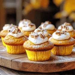 - 1 cup all-purpose flour - 1 teaspoon baking powder - 1/2 teaspoon baking soda - 1/2 teaspoon salt - 1 teaspoon ground cinnamon - 1/2 teaspoon ground nutmeg - 1/4 teaspoon ground ginger For dry ingredients, I always start with flour. It gives the muffins structure. Next, I add baking powder and baking soda to help them rise. A pinch of salt balances the flavors. The spices bring warmth and depth. Cinnamon, nutmeg, and ginger make these muffins special. They create that cozy fall feeling with each bite. - 1/2 cup granulated sugar - 1/2 cup brown sugar, packed - 1/2 cup vegetable oil - 2 large eggs - 1 cup pumpkin puree (canned or fresh) - 1 teaspoon vanilla extract Now, we move to the wet ingredients. I like using both granulated and brown sugar. They add sweetness and moisture. Vegetable oil keeps the muffins soft. I beat in two eggs for richness. Pumpkin puree is the star here. It adds flavor and moisture. Finally, a splash of vanilla enhances the taste. - 4 oz cream cheese, softened - 1 tablespoon powdered sugar (for cream cheese filling) - Optional: Chopped pecans or walnuts For the filling, I mix cream cheese with powdered sugar. This creates a sweet and creamy center. You can add chopped pecans or walnuts on top if you like. They add crunch and flavor. This combination makes each muffin a delightful treat. For the full recipe, check the earlier section. - Preheat your oven to 350°F (175°C). - Line your muffin tin with paper liners or lightly grease it with cooking spray. - In a medium bowl, combine the dry ingredients: flour, baking powder, baking soda, salt, cinnamon, nutmeg, and ginger. Whisk them together until mixed well. - In a large bowl, blend the wet ingredients: granulated sugar, brown sugar, and vegetable oil. Mix until smooth. - Beat in the eggs, pumpkin puree, and vanilla extract. Stir until there are no lumps. - Gradually add the dry mixture to the wet mixture. Stir gently until just combined. Avoid overmixing. - In a small bowl, mix the softened cream cheese with the powdered sugar. Blend until smooth and creamy. - Fill each muffin cup about halfway with the pumpkin batter. - Add a small dollop (about a teaspoon) of the cream cheese mixture in the center of each muffin. - Cover the cream cheese with another spoonful of pumpkin batter to seal it in. - If you want, sprinkle chopped pecans or walnuts on top of each muffin before baking. Following these steps will lead you to fluffy, flavorful pumpkin cream cheese muffins. You can find the Full Recipe for precise measurements and more detailed instructions. - Avoid overmixing the batter. This helps keep your muffins light and fluffy. Mix just until you see no dry flour. Too much mixing makes muffins dense and tough. - Use a toothpick to check for doneness. Insert it in the center of a muffin. If it comes out clean, they’re ready. If it has batter on it, bake a bit longer. - Experiment with spices and add-ins. Try adding cloves or allspice for extra warmth. You can also mix in chocolate chips or dried fruit for a fun twist. - Tips for using fresh pumpkin vs. canned. If using fresh pumpkin, roast it first for a rich flavor. Canned pumpkin is convenient and still tastes great. Make sure it’s pure pumpkin, not pie filling. - Serving ideas and decorative plating. Arrange muffins on a nice plate. A colorful platter makes them look inviting. - Suggestions for garnishing with powdered sugar or whipped cream. Dust muffins with powdered sugar for a sweet touch. A dollop of whipped cream adds creaminess that pairs well with pumpkin flavor. {{image_2}} You can make your pumpkin cream cheese muffins even more fun by adding chocolate chips or dried fruit. Chocolate chips bring a sweet touch that pairs well with the pumpkin flavor. You can use milk, dark, or even white chocolate, depending on your taste. Dried fruits like cranberries or raisins add a chewy texture and a burst of sweetness. These additions can make each muffin unique and exciting. Switching spices is another great way to personalize your muffins. You might try adding a pinch of cardamom for warmth or swapping out nutmeg for allspice. Each spice brings its own flavor, allowing you to create a muffin that fits your mood. If you need gluten-free muffins, you can easily swap in gluten-free flour. Look for a blend that works well in baked goods, as it helps keep the texture light and fluffy. You may also want to add a bit of xanthan gum to help mimic the structure that gluten provides. For a vegan option, replace the eggs with flax eggs or applesauce. To swap the cream cheese, look for vegan cream cheese spreads. These alternatives keep your muffins tasty while meeting dietary needs. You can enjoy pumpkin cream cheese muffins in many ways, and they can fit different diets too. For the full recipe, check out the section above. To keep your pumpkin cream cheese muffins fresh, store them in an airtight container. This helps lock in moisture and flavor. Place a paper towel inside the container to absorb excess moisture. This keeps your muffins soft and fluffy. If you want to enjoy them later, you can freeze muffins. Wrap each muffin tightly in plastic wrap or foil. Then, place them in a freezer-safe bag or container. Label the bag with the date. This way, you can enjoy your muffins for up to three months. When you're ready to eat your muffins, reheating them is easy. The best way is to use your oven. Preheat your oven to 350°F (175°C). Place the muffins on a baking sheet and heat for about 10 minutes. This warms them up and keeps them soft. If you're in a hurry, you can also use a microwave. Heat each muffin for about 15 to 20 seconds. Check to see if it's warm enough. Be careful not to overheat, as this can make the muffins dry. Enjoy your delicious pumpkin cream cheese muffins any time! To make your muffins less sweet, you can lower the sugar amounts. Use: - 1/4 cup less granulated sugar - 1/4 cup less brown sugar You can also try using unsweetened applesauce. It adds moisture without extra sugar. Another option is to use spices like cinnamon and nutmeg. They can give a sweet taste without added sugar. Yes, you can use fresh pumpkin puree! To prepare it, follow these steps: 1. Choose a sugar pumpkin, also called a pie pumpkin. 2. Cut it in half and remove the seeds. 3. Roast the halves at 350°F for about 45 minutes. 4. Scoop out the soft flesh and mash it until smooth. This fresh pumpkin adds a bright flavor to your muffins. These muffins stay fresh for about 2 days at room temperature. Store them in an airtight container. They last up to a week in the fridge. To keep them longer, freeze them. They can last up to 3 months in the freezer. Just thaw them before eating. If you want a different filling, try these options: - Mascarpone cheese for a rich taste. - Greek yogurt for a tangy flavor. - Silken tofu for a dairy-free choice. These alternatives keep your muffins creamy and delicious without cream cheese. In this post, we explored how to make delicious pumpkin cream cheese muffins. We covered the key ingredients, step-by-step instructions, baking tips, and even variations for different tastes. These muffins are easy to make and perfect for any occasion. Remember, you can mix flavors or adjust for dietary needs. Enjoy your baking journey, and don’t hesitate to experiment with new ideas! Your kitchen awaits delicious treats.