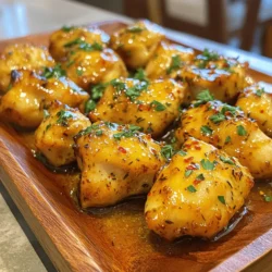- 1 pound boneless, skinless chicken thighs - 4 tablespoons unsalted butter - 4 cloves garlic - Fresh thyme and parsley - Paprika, salt, and pepper - Lemon juice and optional red pepper flakes The main ingredients form the heart of this dish. Chicken thighs are juicy and tender. I always choose boneless and skinless thighs for ease. They cook quickly and soak up flavors well. Using unsalted butter gives you control over the salt. The richness of butter enhances the taste of garlic. Speaking of garlic, fresh cloves are a must. They add a strong flavor that makes the dish shine. Now for seasonings, I love using fresh thyme and parsley. Thyme adds a warm, earthy note. Parsley brightens the dish with its fresh taste. Paprika, salt, and pepper round out the seasoning. They add warmth and depth, making the bites truly flavorful. The lemon juice is key for balance. It cuts through the richness of the butter. If you like some heat, red pepper flakes are a fun choice. They bring a touch of spice that elevates each bite. For the full recipe, check out the detailed instructions. You'll create a dish that impresses everyone! - Prepping chicken thighs: First, take your chicken thighs and cut them into bite-sized pieces. This helps them cook evenly. Make sure to trim off any extra fat for a cleaner bite. - Seasoning strategies for best flavor: Next, season your chicken well. Use salt, pepper, and paprika. Mix these spices in a bowl. Toss the chicken pieces in the bowl until they are fully coated. This step is key to building flavor. - Heating butter and cooking chicken bites: Heat 2 tablespoons of butter in a large skillet over medium heat. When the butter melts and bubbles, add the seasoned chicken. Spread them out in a single layer. Avoid crowding the pan; you may need to cook in batches. Cook for 5-7 minutes, turning them often. Look for a golden brown color and ensure the chicken is cooked through. - Adding garlic and finishing with sauce: Once the chicken is done, set it aside. In the same skillet, add the remaining butter and minced garlic. Sauté for 1-2 minutes until it smells great. Be careful not to burn the garlic. Return the chicken to the skillet and stir it in the garlic butter. Add thyme and lemon juice. Cook for another 2-3 minutes to let the flavors blend. - Adjusting seasonings: After cooking, taste your dish. If needed, add more salt, pepper, or red pepper flakes for heat. Adjust to your liking. - Serving suggestions: Transfer the chicken bites to a serving dish. Garnish with fresh parsley for a pop of color. Serve these tasty bites hot. They make a great snack or main dish. For the full recipe, see the section above. To get the best sear on chicken bites, start with a hot skillet. Heat the butter until it bubbles. This helps the chicken brown nicely. Place pieces in a single layer. Avoid crowding the pan, as this traps steam and leads to soggy bites. Overcooked garlic can ruin your dish. To avoid this, add garlic after the chicken is cooked. Sauté it quickly for 1-2 minutes. You want it fragrant, not burnt. You can cook these bites in a skillet or oven. A skillet gives a nice crust and quick cooking. If you prefer the oven, spread the chicken on a baking sheet. Bake at 400°F for 15-20 minutes for juicy results. Batch cooking is a smart way to serve a crowd. If your skillet is small, cook in batches. This keeps each piece crispy and tasty. Want to spice things up? Try adding a pinch of cayenne or chili powder. This will bring heat to your bites. Fresh herbs can also brighten the dish. Add rosemary or oregano for a twist. For those who love heat, sprinkle red pepper flakes just before serving. This adds a nice kick and makes the flavor pop. For the full recipe, check the full recipe section above. {{image_2}} You can easily switch up the protein in this recipe. Using chicken breast instead of thighs will give you a leaner bite. Chicken breast cooks faster, so keep an eye on it. You can also try other meats like pork or turkey. If you prefer plant-based options, tofu or tempeh work great too. Just make sure to adjust cooking times for these proteins. Adding different herbs can change the whole dish. Basil and oregano add a fresh twist. You can mix in dried herbs if fresh ones are not available. Incorporating veggies can also boost flavor and nutrition. Try adding bell peppers, zucchini, or spinach. Sauté them with the garlic for extra taste. Garlic butter chicken bites can be served as an appetizer or a main dish. When serving as an appetizer, serve them with toothpicks for easy eating. For a main dish, pair them with rice or pasta. You can also offer dipping sauces like ranch or a spicy aioli. These will make the meal more fun and tasty. Check out the Full Recipe for more tips! To store leftover garlic butter chicken bites, place them in an airtight container. This keeps them fresh and tasty. You can store them in the fridge for up to four days. Make sure to let the bites cool down before sealing them. This helps prevent any moisture buildup. If you want to freeze these chicken bites, start by letting them cool completely. Then, place them in a freezer-safe bag or container. Squeeze out as much air as you can to avoid freezer burn. Garlic butter chicken bites can stay good in the freezer for up to three months. When you are ready to eat, thaw them in the fridge overnight. Reheat them in a skillet over low heat. This keeps them juicy and flavorful. Meal prepping garlic butter chicken bites is a smart choice. You can cook a big batch and store them for quick meals. Pair them with rice or a fresh salad for a balanced plate. You can also add some steamed veggies for extra nutrition. This makes it easy to grab lunch or dinner during a busy week. How do I know when chicken is fully cooked? To check if chicken is done, use a meat thermometer. The internal temperature should reach 165°F. If you don’t have a thermometer, cut into a piece. The meat should be white, not pink. Juices should run clear. Always cut the thickest part of the chicken to be sure. Can I make garlic butter chicken bites in advance? Yes, you can make garlic butter chicken bites ahead of time. Cook them as usual, then cool completely. Store them in an airtight container in the fridge for 3-4 days. You can reheat them in a skillet or microwave. This makes meal prep easy! What can I use instead of butter? If you want to replace butter, try olive oil or coconut oil. These options add a unique flavor. For a dairy-free choice, use vegan butter. Each option will change the taste slightly but still keep the dish tasty. How do I replace fresh herbs with dried? To swap fresh herbs for dried, use less. Dried herbs are stronger. A good rule is to use one-third of the amount. For example, if a recipe calls for 1 teaspoon fresh thyme, use about 1/3 teaspoon dried thyme. Adjust to your taste. What side dishes pair well with garlic butter chicken bites? Many sides work well with garlic butter chicken bites. Consider serving them with: - Steamed broccoli - Roasted potatoes - Rice or quinoa - Simple green salad These sides enhance the meal without overpowering the chicken. Can these be served in wraps or sandwiches? Absolutely! Garlic butter chicken bites make a great filling for wraps or sandwiches. Use soft tortillas, pita bread, or crusty rolls. Add some greens, cheese, or your favorite sauce to create a delicious meal on the go! In this article, we covered key ingredients and steps to make garlic butter chicken bites. You learned about seasoning, cooking methods, and tips for perfecting the dish. I also shared storage options and variations to keep meals exciting. These garlic butter chicken bites are simple and tasty, making them perfect for any meal. Enjoy making them your own and share with friends! Try different herbs and serving styles to make it special. Happy cooking!