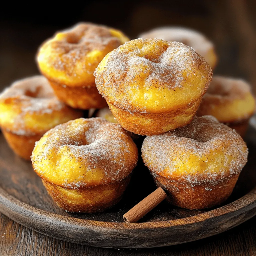 To make Warm Apple Cider Donut Muffins, you will need the following ingredients: - 2 cups all-purpose flour - 1 cup apple cider - 1 cup granulated sugar - 1/2 cup unsalted butter, melted - 2 large eggs - 1 teaspoon baking powder - 1 teaspoon baking soda - 1 teaspoon ground cinnamon - 1/2 teaspoon ground nutmeg - 1/2 teaspoon salt - 1 teaspoon vanilla extract - Coating Ingredients: - 1/4 cup granulated sugar - 1 teaspoon ground cinnamon Each ingredient plays a key role in creating that warm, cozy flavor we love. The apple cider brings sweetness and moisture, while the spices, like cinnamon and nutmeg, add warmth. The butter keeps the muffins rich, and the sugar gives them a lovely crust when coated. When you gather these ingredients, take a moment to appreciate their quality. Fresh spices and pure vanilla can elevate your muffins. Using fresh apple cider is a must for that authentic taste. These ingredients come together to create a treat that fills your home with a sweet, inviting aroma. Enjoy the baking process! 1. Preheat your oven to 350°F (175°C). Grease your muffin tin or use paper liners. 2. In a large bowl, whisk together the flour, baking powder, baking soda, ground cinnamon, ground nutmeg, and salt. Mix until no lumps remain. 3. In a separate bowl, mix the granulated sugar, melted butter, and eggs. Stir until the mixture is smooth. Add the apple cider and vanilla extract, then mix well. 1. Gradually add the dry mixture to the wet mixture. Stir gently until just combined. Avoid overmixing, as this can make the muffins tough. 2. Using a spoon, fill each muffin cup about two-thirds full with batter. This allows room for the muffins to rise. 1. Bake the muffins in the preheated oven for 18 to 20 minutes. Check for doneness by inserting a toothpick into the center. If it comes out clean, they are done. 2. While the muffins bake, mix the granulated sugar and ground cinnamon in a shallow bowl for coating. 3. Once the muffins are baked, let them cool in the pan for about 5 minutes. Then, remove them. While they are still warm, roll each muffin in the cinnamon-sugar mixture. Make sure they are coated fully. 4. Place the coated muffins on a wire rack to cool slightly before serving. Enjoy them warm for the best flavor! To avoid overmixing the batter, mix just until the dry and wet ingredients combine. This keeps the muffins light and fluffy. If you see a few small lumps, that’s okay. They will bake out. For the perfect bake, check your oven's temperature with a thermometer. Ovens can vary, and a small shift can change your bake time. Bake the muffins for 18-20 minutes. Use a toothpick to test doneness. If it comes out clean, the muffins are ready. You can use whole wheat flour instead of all-purpose flour for a nuttier taste. If you want a lower-calorie option, try using coconut sugar instead of granulated sugar. For a vegan option, swap the eggs for flax eggs. Mix one tablespoon of flaxseed meal with three tablespoons of water for each egg. Let this sit for a few minutes before adding it to your batter. Serve the warm muffins straight from the oven. They taste best while still warm. You can place them on a rustic wooden plate for a lovely presentation. For beverages, pair these muffins with hot apple cider or coffee. The flavors blend well, making your treat feel extra cozy. You could also enjoy them with a scoop of vanilla ice cream for a fun twist. {{image_2}} You can make warm apple cider donut muffins even more fun. Try adding nuts or dried fruits. Chopped walnuts or pecans add a nice crunch. Dried cranberries or raisins give a sweet burst. You can also change up the spices. Adding ginger or cardamom can create a unique twist. Experiment with flavors that make you smile. If you have dietary needs, you can still enjoy these muffins. For a gluten-free version, use a mix of gluten-free flour. Almond flour or coconut flour works well too. To make them dairy-free, swap the butter with coconut oil or dairy-free butter. You can also reduce sugar. Use a sugar substitute, like stevia, to make them low-sugar. Adjust the sweetness to your taste. Seasonal changes can inspire new muffin ideas. In fall, try pumpkin spice donut muffins. Add pumpkin puree and pumpkin spice to the batter. It's warm and cozy. During the holidays, make themed muffins. Add cranberries and orange zest for a festive touch. You can also use peppermint extract for a wintery flavor. Embrace the season with these fun variations. To keep your warm apple cider donut muffins fresh, store them at room temperature. Place them in an airtight container. This keeps them moist for about three days. If you want to keep them longer, refrigeration works but may change the texture. Wrap each muffin in plastic wrap before putting them in the fridge. Freezing is a great option for longer storage. Allow the muffins to cool completely. Then, place them in a freezer-safe bag. Squeeze out as much air as possible. They stay good for up to three months. To thaw, simply leave them at room temperature for a few hours. You can also reheat them in the microwave for a quick treat. To enjoy the muffins warm again, use an oven or microwave. For the oven, preheat to 350°F (175°C). Place muffins on a baking sheet for about 5-7 minutes. This helps maintain their texture. In the microwave, heat each muffin for 10-15 seconds. This method keeps them soft and delicious. Enjoy your muffins just like when you first made them! How do I know when the muffins are done baking? The muffins are done when a toothpick inserted into the center comes out clean. This usually takes about 18-20 minutes at 350°F. If the toothpick has wet batter, bake a few more minutes. Keep an eye on them as they bake. Can I make the batter ahead of time? You can make the batter a few hours in advance. Store it in the fridge to keep it fresh. Stir the batter gently before filling the muffin cups. Do not let it sit too long to avoid a dense muffin. What can I use instead of apple cider? You can use apple juice if you don't have cider. The flavor will be a bit different but still tasty. You can also try a mix of water and a splash of vinegar for a similar tang. Can I double the recipe? Yes, you can easily double the recipe. Just make sure to use a larger mixing bowl. Bake the muffins in batches if your oven is small. You may need to adjust baking time slightly. How to adjust for different oven types? Ovens can vary. If your oven runs hot or cold, check the muffins a few minutes early. A convection oven may bake faster, so keep an eye on them. Adjust the temperature by 25°F if needed. What if I don't have some ingredients on hand? For flour, you can use a gluten-free blend. If you lack eggs, try using applesauce or a flax egg. Substitute spices with what you have, like pumpkin spice, for a fun twist. How to keep muffins fresh longer? Store muffins in an airtight container at room temperature. They stay fresh for about 2-3 days. For longer storage, freeze them. Just make sure they are completely cool before freezing. Best toppings or spreads to serve with muffins? These muffins taste great plain, but you can add butter or cream cheese for extra flavor. A drizzle of honey or maple syrup also works well. Serve with a cup of warm apple cider for a cozy treat. In this blog post, I shared an easy muffin recipe using simple ingredients like flour, apple cider, and spices. You learned step-by-step instructions to mix, bake, and coat your muffins. I also provided tips for variations and storage. Baking can be fun and rewarding. Now, you can enjoy fresh muffins at home, perfect for any season. Happy baking!