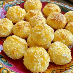 - 1 cup shredded mozzarella cheese - 1/4 cup honey - 1 cup almond flour - Seasonings: Add a pinch of garlic powder or Italian herbs for depth. - Dipping sauces: Try honey mustard or ranch dressing for a tasty dip. You can use the base ingredients to create a flexible snack. The honey adds sweetness, while the cheese provides creaminess. Almond flour gives it a nice texture, making these bites light yet satisfying. If you want a twist, consider adding chili flakes for some heat. Mix and match your favorite flavors to make these cheesy bites your own. You can also present them with a drizzle of honey on top for a stunning look. First, preheat your oven to 375°F (190°C). This step is key for great texture. While the oven heats, line a baking sheet with parchment paper. This will keep your bites from sticking. In a mixing bowl, add 1 cup of shredded mozzarella cheese and 1 cup of almond flour. Use a spoon or your hands to mix these dry ingredients well. You want them fully combined. Then, drizzle 1/4 cup of honey into the bowl. Stir until a sticky dough forms. It should be easy to handle but not too wet. Now, it’s time to shape your cheesy bites. Using your hands, grab small amounts of the dough. Roll them into balls about the size of a golf ball. Place them evenly on the lined baking sheet. Make sure they have space to puff up while baking. Bake the cheesy bites in the oven for 10 to 12 minutes. Watch them closely. You want them to turn golden and puff slightly. This will give you that perfect texture. After baking, remove the sheet from the oven. Let the cheesy bites cool for about five minutes. This helps them set and makes them easier to handle. For a fun presentation, arrange the bites on a colorful platter. Drizzle a little more honey on top for extra sweetness. You can also sprinkle sesame seeds for a nice crunch and look. Enjoy your tasty snack! To make the best Honeyed 3-Ingredient Cheesy Bites, focus on your dough. You want a sticky dough, but not too wet. If it's too dry, add a bit more honey. If it's too sticky, sprinkle in more almond flour. Baking times can change with your oven. Check your cheesy bites at 10 minutes. They should be golden and puffed. If they need more time, watch closely. Every oven is a little different. To keep leftovers fresh, store them in an airtight container. They will stay good for about three days in the fridge. If you want to freeze them, place them in a single layer. After they freeze, move them to a freezer bag. When reheating, the oven works best. Preheat your oven to 350°F (175°C). Place the bites on a baking sheet for about 5-7 minutes. This will keep them crispy. You can also use the microwave, but they may become soft. Pair your cheesy bites with a cold drink. They go well with iced tea or lemonade. For a fun twist, serve them with a honey dip. Just mix honey with a bit of lemon juice. For presentation, arrange the cheesy bites on a colorful platter. Drizzle honey on top for extra sweetness. Adding sesame seeds can give a nice crunch. This will make your snack look as good as it tastes! {{image_2}} You can change the cheese in this recipe. Try cheddar, gouda, or even pepper jack for a fun twist. Each cheese brings its own flavor and texture. If you want a milder taste, use mozzarella. For a stronger flavor, go with aged cheddar. You can also swap honey for other sweeteners. Maple syrup or agave nectar works great. They add a different sweetness and can make the bites unique. Just use the same amount as honey for best results. Adding spices or herbs can make these cheesy bites even better. Try garlic powder, paprika, or dried oregano. Just a pinch can give them a whole new flavor. For a fresh taste, mix in chopped fresh herbs like basil or chives. You can also add vegetables for more nutrition. Finely chopped spinach, bell peppers, or even zucchini can work well. Just make sure to squeeze out extra moisture before mixing them in. This keeps your dough from getting too wet. If you need gluten-free options, almond flour is already a great choice. You can use coconut flour or gluten-free all-purpose flour instead. They both work well and keep the bites tasty. For dairy-free alternatives, try using vegan cheese. Many brands offer great dairy-free cheese options now. You can still use honey if you want, or switch to a vegan sweetener like agave. This makes the recipe suitable for more diets while keeping the flavors delicious. How can I make these cheesy bites spicier? You can add crushed red pepper flakes or cayenne pepper. Start with a pinch. Mix it into the cheese and almond flour for extra heat. Can I prepare the dough in advance? Yes! You can make the dough ahead of time. Store it in the fridge for up to 24 hours. Just shape and bake when you're ready. Why did my cheesy bites not hold shape? This can happen if the dough is too wet. Make sure to mix the cheese and flour well. If it's still too moist, add a bit more almond flour. What should I do if the bites are too sticky? If your dough is sticky, wet your hands with a little water. This helps shape the bites without sticking. You can also chill the dough for 15 minutes. How many servings does the recipe yield? This recipe makes about 12 bites. It’s perfect for sharing or snacking. Nutritional information for each honeyed cheesy bite: - Calories: 80 - Protein: 3g - Carbohydrates: 7g - Fat: 5g - Sugar: 1g Honeyed 3-Ingredient Cheesy Bites are easy to make. You only need three simple ingredients. They are shredded mozzarella cheese, honey, and almond flour. Here is a quick recap of the steps: 1. Preheat your oven to 375°F (190°C). 2. Mix the cheese and almond flour in a bowl. 3. Add honey to the mix and stir until sticky. 4. Shape the dough into small balls. 5. Bake for 10-12 minutes until golden. 6. Let them cool before serving. This recipe is perfect for quick snacks. You can whip them up in just 10 minutes. The total time is only 22 minutes. This article covered a simple recipe for honeyed cheesy bites using just a few ingredients. We discussed preparation steps, baking guidelines, and tips for the best results. You learned how to customize flavors and how to store leftovers. Remember, feel free to experiment with different cheeses and seasonings. Try these bites as a fun snack or an appetizer for your next gathering. Enjoy the cheesy goodness and make it your own, whether you stick to the recipe or add your twist!