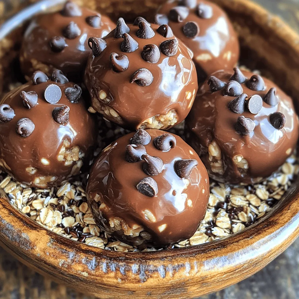 - 1 cup rolled oats - 1/2 cup creamy peanut butter - 1/3 cup honey or maple syrup - 1/4 cup mini dark chocolate chips - 1/4 cup ground flaxseed - 1/2 teaspoon vanilla extract - A pinch of salt These ingredients create a tasty mix. The oats provide fiber, while peanut butter adds protein. Honey or maple syrup gives a sweet touch. Mini dark chocolate chips bring joy to every bite. Ground flaxseed adds healthy fats, and vanilla extract gives flavor. The salt balances the sweetness. You can add more fun to your energy bites. Here are some ideas: - Chopped nuts for crunch - Dried fruit for sweetness - Protein powder for extra energy - Coconut flakes for tropical flavor These add-ins let you make your energy bites unique. - Rolled oats: Great for energy and full of fiber. They keep you full longer. - Creamy peanut butter: Provides protein and healthy fats. It supports muscle growth. - Honey or maple syrup: Natural sweeteners that give quick energy. They have antioxidants too. - Mini dark chocolate chips: Offer antioxidants and a satisfying taste. They can improve mood. - Ground flaxseed: Rich in omega-3 fatty acids. They help heart health. - Vanilla extract: Adds flavor and may have calming effects. - Salt: Balances flavors and helps with hydration. Each ingredient plays a role in making these bites tasty and healthy. Enjoy knowing what you eat! To start, gather all your ingredients. You will need rolled oats, creamy peanut butter, honey or maple syrup, mini dark chocolate chips, ground flaxseed, vanilla extract, and a pinch of salt. 1. In a large bowl, mix the rolled oats, ground flaxseed, and a pinch of salt. Stir well. This step helps blend the dry ingredients evenly. 2. In another bowl, combine the creamy peanut butter, honey, and vanilla extract. Mix until smooth. This blend adds sweetness and flavor. 3. Pour the peanut butter mix into the dry ingredients. Stir until everything combines well. You should be able to form a ball with the mixture. 4. Now, fold in the mini dark chocolate chips. Make sure they are spread throughout the mix for the best taste. 5. With your hands, scoop about a tablespoon of the mixture and roll it into a ball. Repeat till the mixture is gone. 6. Place the energy bites on a baking sheet lined with parchment paper. Chill them in the fridge for at least 30 minutes. This helps firm them up. 7. After chilling, store the bites in an airtight container. They last up to a week in the fridge or a month in the freezer. While I can't share photos here, I suggest taking pictures as you go. It can make cooking more fun! You can also look for videos online that show how to make energy bites. Seeing the process can help you feel more confident. 1. Not mixing dry ingredients well: This can lead to uneven flavors. 2. Adding too much liquid: Be careful with the honey or syrup. Too much can make the bites too sticky. 3. Not chilling long enough: If you skip the chilling step, the bites might fall apart. 4. Overloading on chocolate chips: It’s tempting, but too many can make them too sweet. By following these steps and avoiding common mistakes, your chocolate peanut butter energy bites will turn out great! To get the right texture for your energy bites, use the right amounts of each ingredient. Make sure to mix the dry ingredients well before adding the wet ones. This helps distribute the oats and flaxseed evenly. If the mixture is too dry, add a little more peanut butter or honey. If it’s too wet, add more oats. You want a firm but sticky mixture that holds together well. After making these bites, place them in an airtight container. Keep them in the fridge for up to a week. You can also freeze them for up to a month. Just make sure to separate layers with parchment paper. For serving, try putting the energy bites in a nice bowl. You can sprinkle some extra chocolate chips on top. This makes them look tasty and fun! You can easily boost the flavor of your energy bites. Try adding a scoop of protein powder for a protein boost. You can also mix in a handful of nuts or seeds for crunch. Dried fruits, like cranberries or raisins, add sweetness and chewiness. For a fun twist, sprinkle in some cinnamon or a pinch of sea salt. These additions can make your energy bites even more delicious! {{image_2}} If you want more protein, add protein powder. You can use whey or plant-based protein. Start with two tablespoons and mix it in with the oats and flaxseed. This small change boosts nutrition without changing taste. It makes your bites even better for post-workout recovery. If you need nut-free options, try sunflower seed butter. It has a similar texture and taste. You can also use soy nut butter. Just swap it for the peanut butter in the recipe. This way, everyone can enjoy these energy bites. Spice things up with flavor variations. You can add cinnamon or nutmeg for warmth. Dried fruits like raisins or cranberries add sweetness and chew. Try coconut flakes for a tropical twist. These changes make the bites fun and exciting for your taste buds! To keep your chocolate peanut butter energy bites fresh, store them in an airtight container. This prevents moisture from getting in. It also keeps the bites from drying out. Place the container in the fridge. They will stay fresh for up to a week. If you want to enjoy them cold, try them straight from the fridge! Freezing is a great way to keep energy bites longer. To freeze, first roll the bites into balls. Place them on a baking sheet lined with parchment paper. Put the sheet in the freezer for about an hour. Once firm, transfer the bites to a freezer-safe bag. They can last up to a month in the freezer. When you want to eat them, just thaw them in the fridge overnight. Chocolate peanut butter energy bites can last a while if stored correctly. In the fridge, they last about a week. In the freezer, they last up to a month. Always check for signs of spoilage, like a strange smell or change in texture. If in doubt, throw them out. Enjoy your snacks while they are fresh and tasty! Yes, you can make these energy bites vegan. Simply replace honey with maple syrup. Use a nut butter that fits your diet. Almond or sunflower seed butter works well. Yes, you can use sunbutter instead of peanut butter. This tasty option keeps the bites nut-free. You can also try soy nut butter. Both options provide a creamy texture. To adjust sweetness, use less honey or maple syrup. You can also add a bit of mashed banana. This adds natural sweetness without extra sugar. Enjoy these bites as a quick snack or after a workout. They also pair well with fruits like apples or bananas. You can serve them at parties or share with friends. Making chocolate peanut butter energy bites is easy and fun. You learned about the main ingredients and how to customize them. I shared step-by-step instructions to avoid common mistakes. Plus, I gave tips for the best texture and storage methods. These bites are healthy and great for a snack. Try different flavors and variations to keep it exciting. Enjoy creating your perfect energy bites, and explore all the tasty ways to enjoy them!