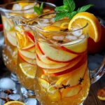- 4 cups apple cider - 1 cup sparkling water (or ginger ale for sweetness) - 2 medium apples, thinly sliced - 1 orange, thinly sliced - 1 lemon, thinly sliced - 2 teaspoons ground cinnamon - 4-5 whole cloves - 2 tablespoons honey (optional) - Fresh mint leaves for garnish Apple cider is the star of this drink. It brings a crisp, sweet flavor. I like to use a mix of sweet and tart apples. This makes the drink more interesting. Thinly slice the apples, orange, and lemon. This lets their flavors mix well. Cinnamon gives this sangria warmth. I love using ground cinnamon and whole cloves. They add depth. If you want more sweetness, honey is a great choice. It’s optional, but I often add it. For a bit of fizz, use sparkling water or ginger ale. This brings a fun sparkle to the drink. Finally, fresh mint leaves make a lovely garnish. They add color and a refreshing taste. Gather these ingredients, and you’re ready to make a delicious Apple Cider Sangria with Cinnamon. - Step 1: Combine apple cider, cinnamon, and cloves Start by pouring 4 cups of apple cider into a large pitcher. Next, add 2 teaspoons of ground cinnamon and 4-5 whole cloves. Stir well until the cinnamon blends smoothly with the cider. This step creates a warm, spiced base for your drink. - Step 2: Add sliced fruits to the mixture Now, take 2 medium apples, 1 orange, and 1 lemon. Slice them thinly and add them to the pitcher. Gently mix the fruits into the cider. The fruit will infuse the drink with its fresh flavors. - Step 3: Sweeten with honey if desired If you like a sweeter drink, add 2 tablespoons of honey. Stir until the honey dissolves completely. This step is optional but adds a nice touch of sweetness. - Step 4: Add sparkling water before serving Just before you serve, pour in 1 cup of sparkling water or ginger ale. This adds a fizzy kick that makes the drink refreshing. Stir gently to combine without losing the bubbles. Fill glasses with ice, pour the chilled mixture over, and garnish with fresh mint leaves. Enjoy a delightful sip of your Apple Cider Sangria with Cinnamon! - Choosing the right mix of apples: Use both sweet and tart apples. This mix gives your sangria a great balance. I like to use Honeycrisp and Granny Smith. They add flavor and color. - Adjusting sweetness to taste: You can add honey for extra sweetness. Start with one tablespoon. Taste it, then add more if you like. Remember, the fruit will add some natural sweetness too. - Serving suggestions for garnish: Fresh mint leaves look nice and add a fresh taste. You can also add extra fruit slices to each glass. This makes it more colorful and fun. - Over-mixing the ingredients: Mix gently when adding the fruits. Over-mixing can break them down. You want them to stay pretty and intact in your drink. - Using flat instead of sparkling water: Always choose sparkling water or ginger ale. This adds fizz and liveliness to your sangria. Flat water will make it dull and less exciting. {{image_2}} For a twist on classic apple cider sangria, consider using seasonal fruits. In autumn, pears and cranberries work great. Pears add a soft sweetness, while cranberries bring a tart bite. These fruits not only look great but also enhance the flavor profile. You can slice them thin or leave them in chunks for a heartier mix. You might also want to play with spices. While cinnamon is a favorite, nutmeg offers a warm, creamy note. Star anise adds a hint of licorice, which can surprise your guests. Mixing these spices can make your drink even more unique. If you want a family-friendly version, skip the alcohol and keep it fun. You can use all apple cider and add sparkling water or ginger ale for fizz. This makes it light and refreshing. For a lighter option, try using flavored sparkling water. Lemon or berry flavors can enhance the drink without extra sugar. You can also include fresh fruit juices, like orange or lemon, for added zest. This way, everyone can enjoy the taste of autumn in a glass! To keep your Apple Cider Sangria fresh, use a glass pitcher or bottle. Glass helps maintain flavor better than plastic. Make sure to seal it tightly. This keeps the fizz from going flat. When storing, place it in the fridge. Cold temperatures slow down spoilage. If you add fruit, try to eat it within a day or two. The fruit can get mushy over time. You can keep Apple Cider Sangria in the fridge for about three days. After that, the taste may change. Always check for signs of spoilage. If the sangria smells off or has a strange color, it’s best to throw it out. If it tastes too sour or has an odd texture, do not drink it. Keeping an eye on freshness will ensure your drink remains tasty. Making Apple Cider Sangria takes just 10 minutes. You can whip it up fast. Mix the ingredients, and it’s ready to serve. Yes, you can make it a day in advance. Just mix the apple cider and spices. Add the fruits on the day you serve it. This keeps the fruits fresh and tasty. Absolutely! You can use any fruits you like. Pears, berries, or even peaches work well. Just remember to slice them thin for better flavor. If you don’t have apple cider, try using white grape juice. You can also mix apple juice with a bit of lemon juice. This keeps the drink fruity and refreshing. Apple Cider Sangria combines simple ingredients for a refreshing drink. We included tips for making it perfect and avoiding common errors. You can vary the fruits and spices to suit your taste. Storing sangria correctly helps keep it fresh. Try making this drink for your next gathering. It’s easy and fun! Enjoy the flavors and the smiles it brings.