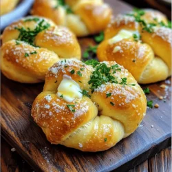 - 2 cups all-purpose flour - 1 packet (2 1/4 teaspoons) active dry yeast - 3/4 teaspoon salt - 1 tablespoon sugar - 3/4 cup warm water (110°F) - 2 tablespoons olive oil - 1 tablespoon garlic powder - 1 teaspoon dried oregano - 1 teaspoon dried basil - 1/2 teaspoon black pepper - 1/4 cup grated Parmesan cheese - Fresh parsley, chopped (for garnish) In this recipe, the main ingredients form the base of our tasty knots. The flour gives the dough structure. The yeast helps it rise. Salt and sugar enhance the flavor. Warm water activates the yeast, which is key for a good rise. For flavor, we add olive oil to keep the knots moist. Garlic powder gives that great garlic taste. Oregano and basil bring in a hint of the garden. Black pepper adds a bit of warmth. Finally, we top our knots with Parmesan cheese for a rich flavor. Chopped parsley adds a fresh touch and makes the knots look nice. Each ingredient plays an important role in making these garlic herb knots a hit. First, gather your warm water, sugar, and yeast. Combine these in a small bowl. Use water that is about 110°F. This warms the yeast and wakes it up. Let the mixture sit for 5-10 minutes. You want it to look frothy on top. This means your yeast is active and ready to help your dough rise. Next, grab a large mixing bowl. In this bowl, whisk together your flour, salt, garlic powder, oregano, basil, and black pepper. Mixing these dry ingredients well helps spread the flavors evenly. The garlic powder will add a nice kick. The herbs give it a fresh taste. Now it's time to combine everything. Pour the yeast mixture and olive oil into the bowl with your dry ingredients. Stir these together until a dough starts to form. This step is crucial; you want every bit of the dry mix to be moistened. Once it forms, knead the dough on a floured surface for 5-7 minutes. You should feel it become smooth and elastic. This texture is key for soft, fluffy knots later on. To know if your dough is elastic, stretch a small piece. If it pulls without breaking, you are good. Aim for a soft and smooth texture. Kneading is key. Use your palms to push the dough. Fold it over and repeat. Knead for about 5-7 minutes. This builds gluten, giving it strength. For the best rise, find a warm spot in your kitchen. The ideal temperature is about 75°F to 80°F. If it's too cold, the dough may not rise well. Cover the dough with a clean kitchen towel. This keeps moisture in and prevents it from drying out. Check for doneness by tapping the bottom of a knot. If it sounds hollow, it’s ready. For a golden-brown finish, brush with butter and cheese before baking. This adds flavor and color. Bake at 375°F for 15-20 minutes, keeping an eye on them. Enjoy watching those knots turn golden! {{image_2}} You can make these knots even better by adding cheese. Mozzarella or cheddar works great. To do this, roll out your dough and place a small piece of cheese in the center of each knot. Then, fold the dough around the cheese and shape it into a knot. The cheese melts while baking, giving you a gooey surprise inside. This extra step adds a rich flavor and creamy texture that everyone will love. Using fresh herbs instead of dried herbs can make your knots taste even fresher. Try adding fresh parsley, basil, or oregano. Chop them finely and mix them into the dough. You can also use them as a garnish after baking. Fresh herbs bring a bright taste and a lovely pop of color to your garlic herb knots. This simple change can elevate your dish and impress your family or friends. For a little kick, try adding red pepper flakes. Mix them into your dough or sprinkle them on top before baking. Adjust the amount based on your spice preference. This twist adds heat and depth to the flavor. It’s a fun way to change the taste and make your garlic knots exciting. Serve them with marinara sauce for a spicy dip that will make your taste buds dance. To keep your garlic herb knots fresh in the fridge, follow these steps. First, let them cool completely. Then, place them in an airtight container. You can also wrap them tightly in plastic wrap. They will stay fresh for 2 to 3 days. Be sure to store them away from strong odors in the fridge. This keeps their flavor intact. If you want to save garlic herb knots for later, freezing is a great option. Place the cooled knots in a freezer-safe bag. Remove as much air as possible to prevent freezer burn. You can freeze them for up to 3 months. When you're ready to eat, simply reheat them. Preheat your oven to 350°F (175°C). Bake for about 10-15 minutes until warm. This method keeps them tasty and soft. Garlic herb knots shine when served with marinara sauce. The rich tomato flavor pairs well with the herbs. You can also enjoy them alongside your favorite pasta dishes. They add a delightful touch to any meal. Try dipping them in olive oil with herbs for a fun twist! Yes, you can use instant yeast. It works well in most bread recipes. Instant yeast does not need to be dissolved in warm water. You can mix it directly with dry ingredients. Use the same amount as active dry yeast, so 2 1/4 teaspoons will do. The dough may rise a bit faster with instant yeast, so watch it closely. To make garlic knots vegan, swap out the butter and cheese. Use plant-based butter instead of regular butter. For cheese, try using nutritional yeast or vegan cheese that melts well. You can also use almond or oat milk in place of dairy if needed. This way, you keep the flavor while making it plant-based. To prevent soggy knots, store them properly. Let them cool completely before covering. Use an airtight container or wrap them in foil. If you want to keep them longer, freeze them. To reheat, place them in the oven at 350°F. This helps restore their crispiness. Avoid microwaving, as it can make them chewy. This blog post covered everything you need to make delicious garlic herb knots. We discussed the key ingredients, step-by-step instructions, and tips for success. You learned how to store them and even explore fun variations. Remember, using fresh herbs or adding cheese can elevate your knots. Follow these steps for perfect results every time. Enjoy your homemade garlic knots!