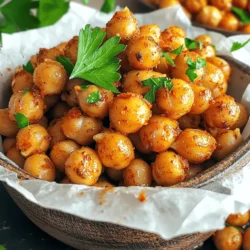 - 1 can of chickpeas - Olive oil and spices - Apple cider vinegar I love using canned chickpeas. They are quick and easy. Just drain and rinse them well. This makes them ready for cooking. Olive oil adds that perfect richness. The apple cider vinegar gives a nice tang. - Smoked paprika - Garlic and onion powder - Brown sugar and cayenne pepper The seasoning mix is key to flavor. Smoked paprika gives a deep, smoky taste. Garlic and onion powder add a savory punch. Brown sugar balances the heat from cayenne pepper. You can adjust cayenne for more or less spice. - Fresh herbs for garnish - Optional seasoning adjustments Fresh herbs like parsley brighten the dish. They make it look nice too. For those who love flavor, add more spices for a twist. You can also try different herbs to match your taste. First, open your can of chickpeas. Drain them well and rinse under cold water. This helps remove any canning liquid. Next, pat them dry with a paper towel. Dry chickpeas get crispier when cooked. While you prep, turn on your air fryer to 400°F (200°C) for about 5 minutes. This preheating step is key to getting that perfect crunch. In a mixing bowl, add 2 tablespoons of olive oil. Then, toss in 1 tablespoon each of smoked paprika, garlic powder, onion powder, and brown sugar. Don't forget the spices! Add 1 teaspoon of salt, black pepper, and cayenne pepper. If you like it hot, feel free to adjust the cayenne. Finally, mix in 2 teaspoons of apple cider vinegar. This gives your chickpeas a nice zing. Once everything is well mixed, add the dried chickpeas to the bowl. Toss them around until they are well coated with the seasoning mix. Now it’s time to cook! Place the seasoned chickpeas in a single layer in the air fryer basket. Cook them for 12 to 15 minutes. Halfway through, shake the basket gently. This helps them cook evenly and get that nice crispiness. Keep an eye on them as they cook. When they turn golden brown, they are ready. Carefully take them out and let them cool for a few minutes. Taste and adjust the seasoning if needed. A little extra salt or cayenne can really make a difference! To get the best crisp, dry the chickpeas well. After rinsing, use a paper towel to absorb all excess moisture. This step is key for that crunchy texture you want. Adjust the cooking time too. If you like them extra crunchy, try 15 minutes instead of 12. Shake the basket halfway through cooking for even crispiness. Spice it up! You can tweak the spices to fit your taste. Want it sweeter? Add more brown sugar. Prefer it spicier? Increase the cayenne pepper. For dips, try yogurt or a spicy ranch. These pair well with the BBQ flavor. Keep your air fryer clean for the best results. After each use, wipe it down with a damp cloth. Prevent sticking by lightly greasing the basket before cooking. This helps avoid burning and keeps your chickpeas intact. Regular cleaning ensures your air fryer lasts longer and cooks better. {{image_2}} You can play with flavors in many ways. Try different spice blends. A curry mix can give a warm twist. Ranch seasoning adds a creamy taste. If you want a cheesy flavor, add nutritional yeast. It gives a nice, rich taste without dairy. Experiment with these ideas to find your favorite! You don't have to stick to the same oils. Use avocado or coconut oil if you prefer. These oils add their own unique flavors. You can also swap out the vinegar. White vinegar or lemon juice works well too. If you want to use dried chickpeas, soak them overnight. Cook them until soft before seasoning. Crispy BBQ chickpeas are great for many meals. Add them to salads for extra crunch. They also make a fun snack for parties. Serve them in a bowl or on a platter. You can garnish with fresh herbs like parsley. This makes your dish look pretty and tasty! To keep your crispy BBQ chickpeas fresh, use an airtight container. This helps prevent moisture from ruining their crunch. Make sure to let the chickpeas cool completely before sealing them. If you want, you can also line the container with paper towels. This adds extra protection against moisture. You can easily reheat your chickpeas in the air fryer or the oven. Set the air fryer to 350°F (175°C). Heat them for about 5 minutes. In the oven, place them on a baking sheet at the same temperature for 10 minutes. To avoid sogginess, don’t cover them while reheating. This keeps them crispy and tasty. When stored in the pantry, crispy chickpeas last about a week. If you keep them in the fridge, they may stay good for up to two weeks. Watch for signs of spoilage like a stale smell or changes in texture. If they feel soft or chewy, it’s time to toss them out. Yes, you can use dried chickpeas. First, soak them overnight in water. This softens them. After soaking, boil them for about an hour. Make sure they are tender. Drain and rinse them well. Then follow the same steps in the recipe. Dry them completely before mixing with the seasonings. To add more heat, use cayenne pepper. You can increase the amount based on your taste. Start with an extra half teaspoon. Mix it well with the other spices. You can also add hot sauce for extra flavor. Just a few drops can make a big difference. Experiment until you find your perfect spicy level. Yes, air fryer BBQ chickpeas are very healthy. Chickpeas are high in protein and fiber. They help keep you full. They also have vitamins and minerals. Using an air fryer cuts down on oil. This makes them lower in calories. Enjoy them as a snack without guilt. BBQ chickpeas pair well with many snacks. You can serve them with fresh veggies. Carrot sticks or cucumber slices are great choices. They also work well on salads. Sprinkle them on top for crunch. For a fun twist, serve with dips. Hummus or yogurt dip adds extra flavor. Enjoy experimenting with different pairings! In this article, we explored the process of making air fryer BBQ chickpeas. We covered the key ingredients, from chickpeas to spices, and provided step-by-step instructions for perfect crispiness. You learned tips for flavor variations and how to store leftovers properly. Try your own twists to create tasty snacks. With these simple steps, you can enjoy delicious, healthy chickpeas anytime. Enjoy experimenting with flavors!