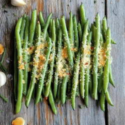 When making Air Fryer Garlic Parmesan Green Beans, you need to gather some simple ingredients. Here’s what you will need: - 1 pound fresh green beans, trimmed - 2 tablespoons olive oil - 4 cloves garlic, minced - ½ cup grated Parmesan cheese - 1 teaspoon garlic powder - ½ teaspoon black pepper - ½ teaspoon salt - Optional: crushed red pepper flakes These ingredients work together to create a dish that is both tasty and healthy. Fresh green beans give a crisp texture. Olive oil helps the beans become golden and delicious. Garlic adds a nice kick, while Parmesan cheese gives a rich, savory flavor. You can adjust the salt and pepper to fit your taste. If you like some heat, add the crushed red pepper flakes. This dish is flexible and easy to customize based on what you enjoy. With these ingredients, you will create a side dish that stands out. The mix of flavors will make your meal feel special. Start by setting your air fryer to 375°F (190°C). Preheating helps the green beans cook evenly. This step takes just a few minutes, but it makes a big difference. Next, grab a large bowl. Add 1 pound of trimmed green beans to it. Pour in 2 tablespoons of olive oil. Then, add 4 cloves of minced garlic. Sprinkle in 1 teaspoon of garlic powder, ½ teaspoon of black pepper, and ½ teaspoon of salt. Toss everything together until the green beans are fully coated. For a spicy kick, add some crushed red pepper flakes. This step not only flavors the beans but also makes them shine. Now, place the green bean mixture into the air fryer basket. Spread them out in one even layer. If your air fryer is small, you might need to cook in batches. Cook the beans for 8-10 minutes. Halfway through, shake the basket for even cooking. The beans should be crispy outside and tender inside. Once done, take them out and serve hot. For a finishing touch, sprinkle more Parmesan cheese on top. Enjoy the burst of garlic and cheese flavors! When picking green beans, look for bright, shiny pods. They should feel firm and snap easily when bent. Avoid beans that are limp or have dark spots. Fresh beans taste better and keep their crunch. To get crispy green beans, don't overcrowd the air fryer basket. Spread the beans out evenly. This allows hot air to circulate. Shake the basket halfway through cooking. This helps cook them evenly and keeps them crispy. You can change the flavor by adding or reducing garlic. If you want more heat, add crushed red pepper flakes. For a milder dish, use less garlic or skip the flakes. Taste the mixture before cooking to find your perfect balance. {{image_2}} You can easily switch up the flavor of your green beans. Try adding lemon zest for a bright taste. If you like heat, sprinkle in more crushed red pepper flakes. A dash of smoked paprika gives a nice, smoky flavor. You can also add dried herbs like thyme or oregano. These herbs pair well with garlic and Parmesan. If you want to change the cheese, use pecorino or feta. Both add a unique taste. You can also skip cheese for a lighter dish. Want more texture? Try adding toasted nuts like almonds or pine nuts. They add crunch and flavor. For a twist, mix in some sun-dried tomatoes or olives. These green beans work well as a side dish. Pair them with grilled chicken or fish for a tasty meal. You can also serve them over a bed of rice or quinoa. They make a great addition to a salad, too. Just chop them up and mix them in for extra flavor and nutrition. To keep leftover green beans fresh, let them cool first. Then, place them in an airtight container. Store them in the fridge for up to three days. This keeps them crisp and tasty for your next meal. When you want to enjoy leftover green beans, use your air fryer. Preheat it to 375°F (190°C). Add the beans in a single layer and heat for about 3-5 minutes. This method helps them regain their crispiness. You can also use a microwave, but they may not be as crunchy. If you have extra green beans, freezing is a great option. First, blanch them in boiling water for 2-3 minutes. Then, quickly place them in ice water to stop cooking. Drain and dry the beans, then pack them in a freezer bag. They will stay fresh for up to three months. Just remember to label the bag with the date! Yes, you can use frozen green beans. They are convenient and save prep time. Just remember to adjust the cooking time. Frozen beans might need a few extra minutes. So, check them after 10 minutes to see if they are done. You want them crispy and warm, just like fresh ones. To make the green beans less oily, use less olive oil. You can cut it down to one tablespoon. Another tip is to coat them lightly instead of soaking them. You can also use a cooking spray to get a thin, even layer. This helps keep the flavor while reducing the oil. These green beans pair well with many dishes. You can serve them with grilled chicken, steak, or fish. They also go great with pasta or rice. Tossing them in salads adds a nice crunch. Feel free to get creative! This blog post covered how to make Air Fryer Garlic Parmesan Green Beans. We explored the ingredients, steps, and helpful tips for the best results. You learned about storage, meal options, and how to customize flavors. In conclusion, these green beans are simple, tasty, and fun to make. Give them a try to enjoy a quick, healthy side dish! With practice, you’ll master this easy recipe and impress family and friends.