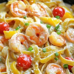 - 12 ounces fettuccine or linguine pasta - 1 pound large shrimp, peeled and deveined - 2 tablespoons Cajun seasoning The main ingredients for this dish are simple yet full of flavor. The fettuccine or linguine pasta serves as a perfect base. I prefer these shapes as they hold onto the sauce well. The large shrimp adds a sweet and juicy element, making each bite satisfying. Cajun seasoning gives a nice kick to the dish. It has spices that bring out the best in seafood. - 1 tablespoon olive oil - 1 yellow onion, diced - 4 cloves garlic, minced - 1 red bell pepper, diced - 1 cup cherry tomatoes, halved Aromatics and vegetables boost the flavor of the pasta. Olive oil helps cook the onion and bell pepper. The yellow onion adds sweetness as it cooks. Garlic gives a fragrant touch. Diced red bell pepper adds crunch and color. Cherry tomatoes burst with juice when cooked, adding freshness to the dish. - 4 cups chicken or vegetable broth - 1 cup heavy cream - 1 cup grated Parmesan cheese - Salt and pepper to taste The liquid components keep the pasta creamy and rich. Chicken or vegetable broth adds depth and warmth. Heavy cream makes the dish velvety. Grated Parmesan cheese brings a salty kick. Salt and pepper are key to tuning the overall flavor. I always taste as I go, adjusting these to my liking. 1. First, heat 1 tablespoon of olive oil in a large pot over medium heat. 2. Add 1 yellow onion, diced, and 1 red bell pepper, diced. 3. Sauté these for about 3-4 minutes until they are soft. 4. Next, stir in 4 cloves of minced garlic. Cook this for 1 minute until it smells good. 5. Now, add 1 pound of large shrimp, peeled and deveined, to the pot. 6. Sprinkle 2 tablespoons of Cajun seasoning over the shrimp. 7. Cook for 2-3 minutes until the shrimp turns pink. 1. Pour in 4 cups of chicken or vegetable broth. 2. Add in 12 ounces of fettuccine or linguine pasta and 1 cup of halved cherry tomatoes. 3. Bring the mixture to a boil. 4. Once boiling, reduce the heat. Let it simmer for 10-12 minutes. 5. Stir occasionally. This ensures the pasta cooks evenly and absorbs the broth. 1. Lower the heat again. 2. Stir in 1 cup of heavy cream and 1 cup of grated Parmesan cheese. 3. Allow the mixture to simmer for 2-3 minutes. This makes it creamy and warm. 4. Season with salt and pepper to taste. Adjust the Cajun seasoning if you want more heat. 5. Serve right away. Garnish with sliced green onions for extra color. - Best practices for seasoning: Start with a mix of salt, pepper, and Cajun seasoning. This brings out the shrimp's natural taste. Taste as you cook. Adjust seasoning if needed. You can add more Cajun spice if you like heat. - Techniques for achieving creaminess: Use heavy cream for a rich texture. Stir in grated Parmesan cheese right at the end. This makes your dish smooth and creamy. Let it simmer briefly for the best result. - Prepping ingredients in advance: Chop the onion, bell pepper, and garlic ahead of time. This saves you from rushing during cooking. You can also devein the shrimp in advance. - Using shortcuts without compromising flavor: Use pre-cooked shrimp if you're short on time. This makes the dish quicker to prepare. Just add them in the last few minutes so they warm up without overcooking. - Ideal side dishes to pair with the pasta: A simple green salad goes great with this pasta. You can also serve garlic bread for a tasty side. Both add freshness and crunch. - Garnishing tips for presentation: Top the pasta with sliced green onions. This adds color and a mild bite. You can also sprinkle a bit more Parmesan cheese on top. This looks nice and adds flavor. {{image_2}} You can switch up the pasta if you want. Try penne or rotini instead of fettuccine or linguine. These shapes hold sauce well and add a fun twist. For protein, shrimp is great, but chicken or sausage works too. Just cook them until fully done. You can even use tofu for a plant-based option. If you want a milder dish, use less Cajun seasoning. Start with one tablespoon and add more to taste. For extra heat, add a pinch of cayenne pepper. You can also try different seasoning blends. A bit of smoked paprika or chili powder can change the flavor nicely. If you're gluten-free, choose gluten-free pasta. Many brands offer good options that taste great. For a dairy-free meal, replace heavy cream with coconut milk or a nut-based cream. Nutritional yeast can give a cheesy flavor without dairy. These swaps keep your dish tasty and healthy. Store leftover One Pot Creamy Cajun Shrimp Pasta in an airtight container. This keeps it fresh and tasty. It lasts up to three days in the fridge. Make sure to cool it down before sealing. This helps prevent extra moisture. Reheat the pasta in a pot over low heat. Add a splash of broth or cream for moisture. Stir often to keep it creamy. You can also use a microwave, covering it with a damp paper towel. This helps to avoid drying out. Yes, you can freeze this dish! To freeze, let it cool completely first. Then, transfer it to a freezer-safe container. It stays good for up to three months. When ready to eat, thaw it in the fridge overnight. Reheat gently on the stove, adding a bit of cream to restore creaminess. The total cooking time for this dish is about 30 minutes. You will spend around 10 minutes prepping the ingredients. Cooking the pasta and shrimp takes an additional 20 minutes. This quick meal is perfect for busy nights! Yes, you can prep this meal ahead. Cook the pasta and shrimp, then store them in the fridge. To keep it fresh, add the cream and cheese when you are ready to serve. This will keep the dish creamy and tasty. To avoid overcooking shrimp, cook them until they just turn pink. This usually takes about 2-3 minutes. They cook fast, so watch them closely. If they curl up tightly, they may be overdone. If you lack Cajun seasoning, you can easily make your own. Mix together paprika, garlic powder, onion powder, thyme, and black pepper. This blend will give you a nice kick. You can also use chili powder or taco seasoning as a substitute. In this blog post, we explored making One Pot Creamy Cajun Shrimp Pasta. We covered key ingredients like shrimp, pasta, and spices. You learned how to prepare the base, cook pasta, and finish the dish with cream and cheese. I also shared tips for flavor, time-saving techniques, and serving ideas. Overall, this dish is simple and fun to make. Whether you stick to the classic recipe or try variations, I hope you enjoy it. Cooking should bring joy and satisfaction. Happy cooking!