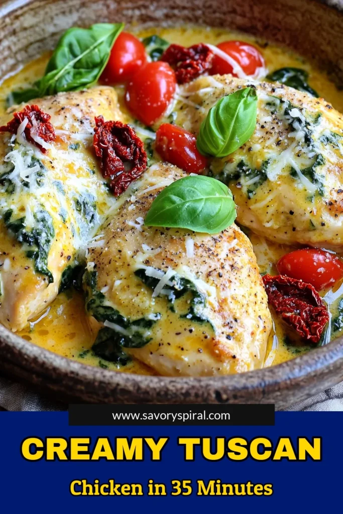 Indulge in a delicious, creamy dinner with this Instant Pot Creamy Tuscan Chicken recipe! This quick and easy dish features tender chicken breasts simmered in a rich sauce of sun-dried tomatoes and spinach, topped with grated Parmesan. Perfect for busy weeknights, it takes just 35 minutes to prepare. Click to discover the full recipe and impress your family with this comforting meal! #InstantPot #CreamyChicken #TuscanChicken #DinnerRecipes