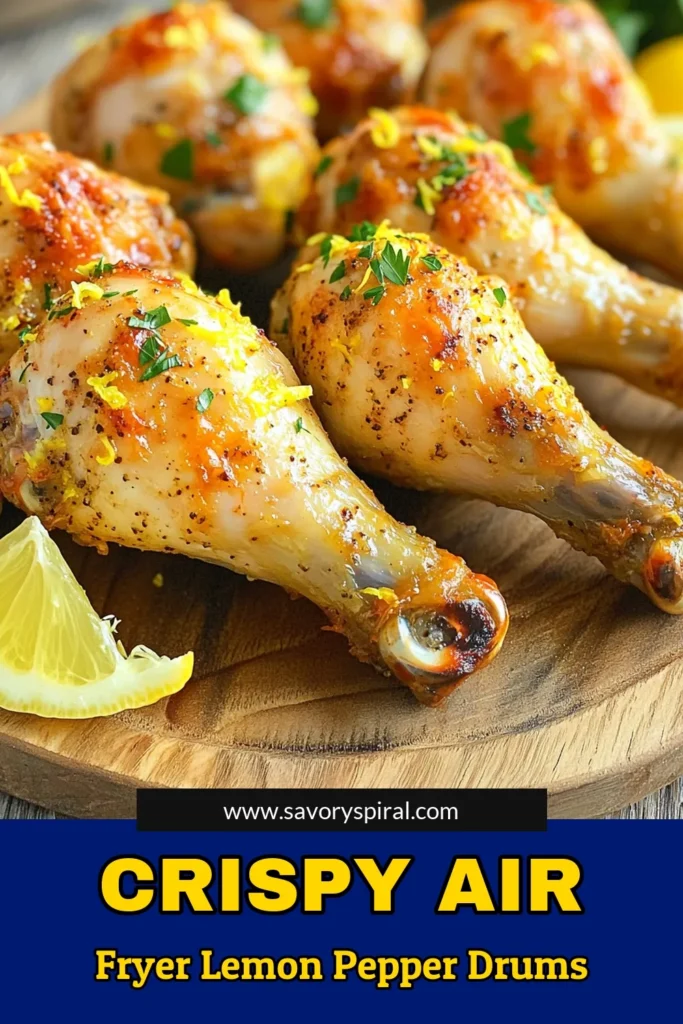 Savor the delicious flavors of Air Fryer Lemon Pepper Chicken Drumsticks with this easy recipe! Perfectly crispy and bursting with lemony goodness, these drumsticks are quick to make and simply irresistible. Just marinate, air fry, and enjoy! Click to explore the full recipe and impress your family with dinner tonight. #AirFryerRecipes #ChickenDrumsticks #HealthyEating #CookingAtHome