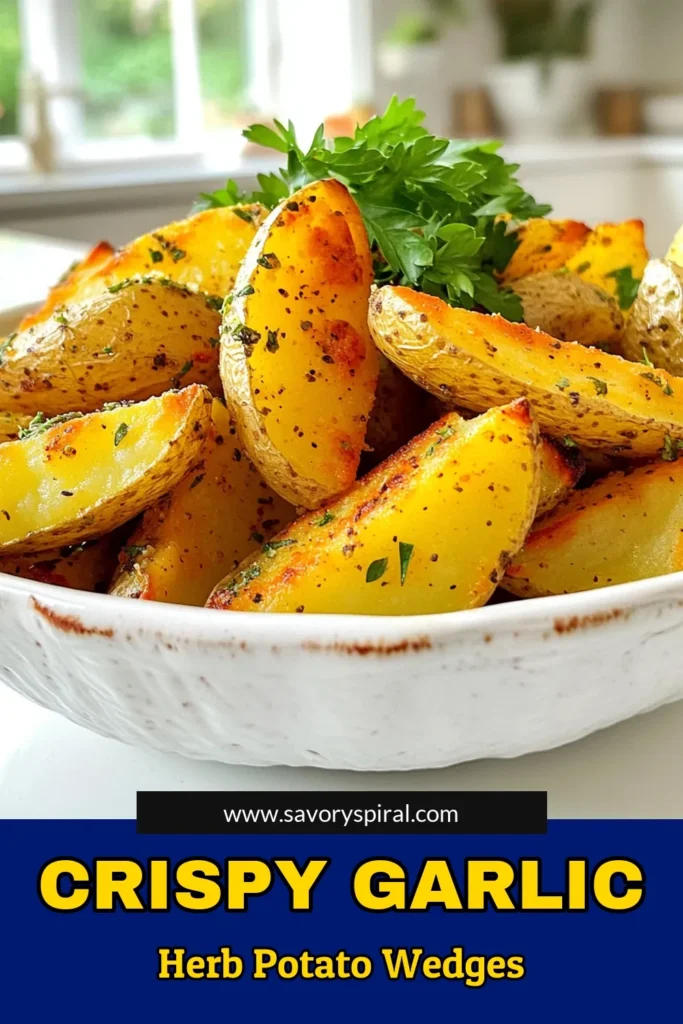 Looking for a delicious side dish? Try these Garlic Herb Potato Wedges! Crispy on the outside and fluffy on the inside, these easy-to-make wedges are bursting with flavor from garlic, oregano, and thyme. Perfect for any meal, they come together in just 50 minutes! Click through for the full recipe and impress your family and friends today! #PotatoWedges #AirFryerRecipes #HomeCooking #SnackIdeas