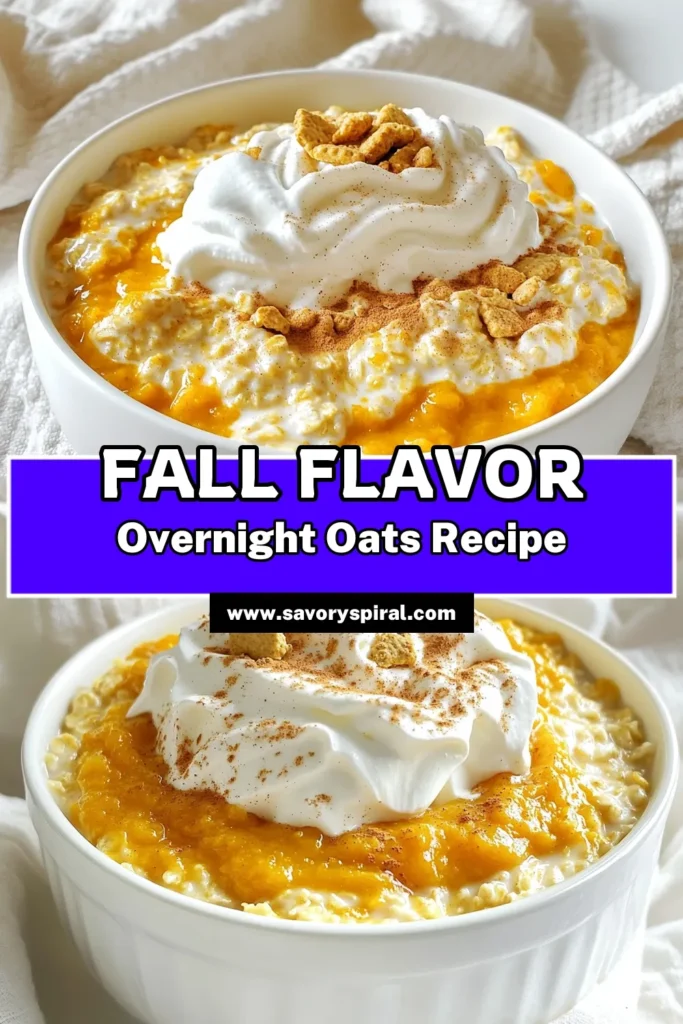 Start your mornings with a delicious twist on your favorite fall beverage with Pumpkin Spice Latte Overnight Oats! This easy and creamy recipe combines rolled oats, pumpkin puree, and warming spices for a nutritious breakfast. Perfect for busy mornings, simply prep the night before and enjoy! Click through to explore the full recipe and indulge in a seasonal treat that satisfies your taste buds. #PumpkinSpiceLatte #OvernightOats #HealthyBreakfast #FallRecipes