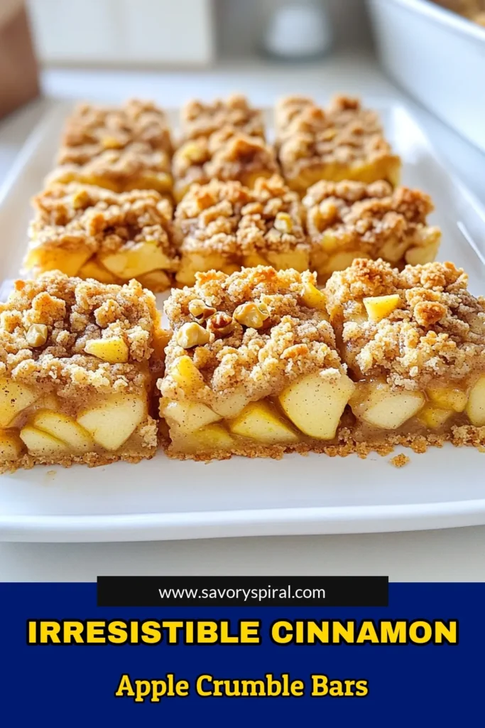 Delight your taste buds with these irresistible Cinnamon Apple Crumble Bars! Made with fresh apples, warm spices, and a buttery oat topping, they are perfect for a cozy dessert or snack. This easy recipe will guide you step-by-step to create these delicious bars that everyone will love. Click to discover the full recipe and bring some autumn magic to your kitchen today! #CinnamonAppleCrumble #DessertLovers #EasyRecipes #BakingJoy