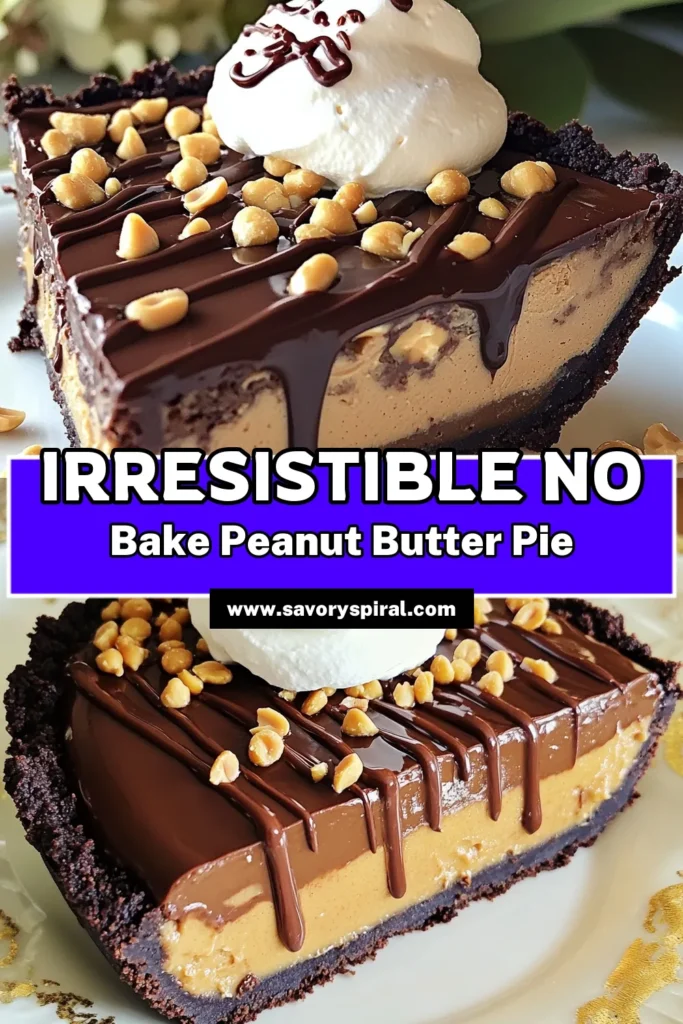 Indulge in this No Bake Chocolate Peanut Butter Bliss Pie that’s the ultimate dessert delight! With a rich chocolate crust and a creamy peanut butter filling, this pie is super easy to make and perfect for any occasion. Ready in just 20 minutes, you’ll love every delicious bite. Don’t miss out on creating this heavenly treat—click through for the full recipe and step-by-step instructions! #NoBakeDesserts #PeanutButterRecipes #ChocolateLovers #EasyRecipes