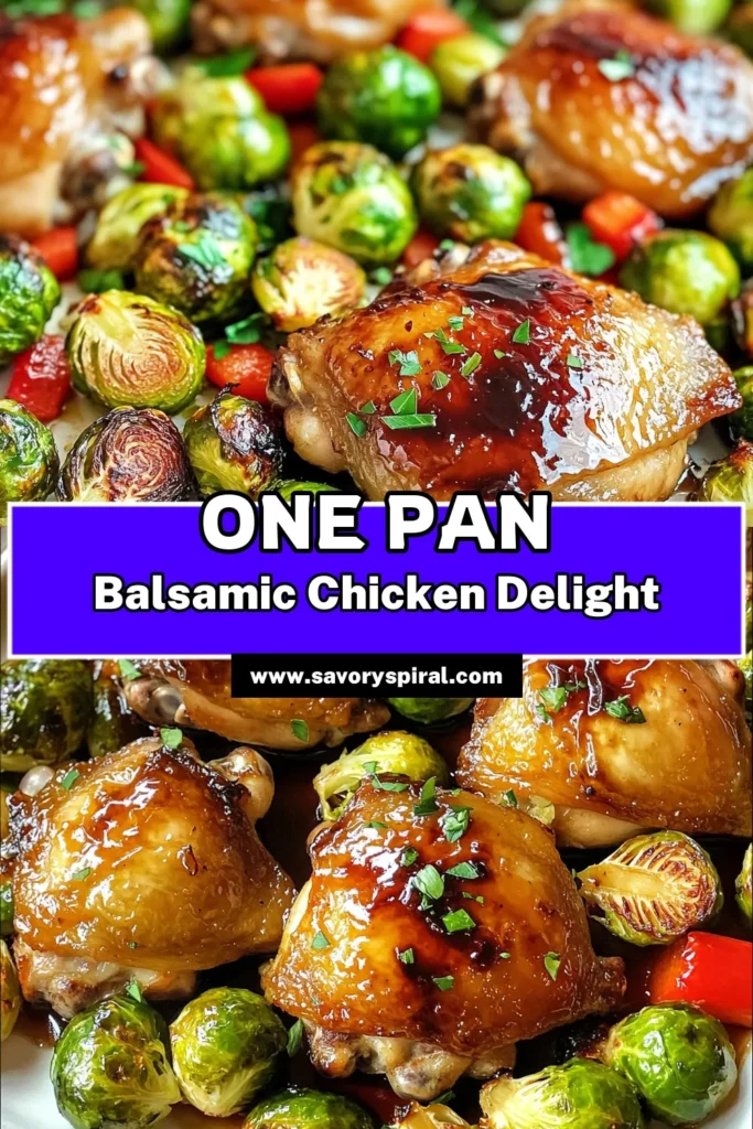 Savor the deliciousness of Sheet-Pan Balsamic Chicken & Brussels Sprouts with this easy recipe! Perfectly seasoned chicken thighs and tender Brussels sprouts come together in one pan for a hassle-free meal that’s packed with flavor. Ready in just 40 minutes, it’s ideal for busy weeknights. Click through for step-by-step instructions and make mealtime effortless and tasty! #SheetPanRecipes #HealthyEating #DinnerIdeas #EasyMeals