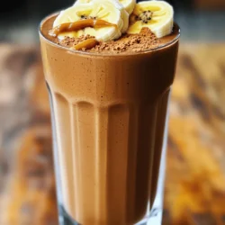 To make the best Chocolate Peanut Butter Protein Smoothie, gather these key items: - 1 ripe banana - 2 tablespoons natural peanut butter - 1 tablespoon unsweetened cocoa powder - 1 cup almond milk (or any milk of choice) - 1 scoop chocolate protein powder (vegan or whey, depending on preference) - 1/2 teaspoon vanilla extract These ingredients create a creamy, rich flavor. The ripe banana adds sweetness. Natural peanut butter gives a nutty taste and healthy fat. Cocoa powder brings chocolatey goodness. The protein powder helps build muscle. You can enhance your smoothie with these extras: - 1 tablespoon honey or maple syrup (for extra sweetness) - Ice cubes (for a thicker texture) Adding honey or maple syrup can make your drink sweeter. Ice cubes help if you like a colder, thicker smoothie. Feel free to mix and match! You can swap ingredients if needed: - Banana: Use avocado or a handful of spinach for a different taste. - Peanut butter: Try almond butter or cashew butter for variety. - Almond milk: Use coconut milk or regular dairy milk instead. - Protein powder: Use plant-based or flavored protein for a twist. These swaps allow you to fit your taste and diet. Don't hesitate to explore your options! 1. Start by peeling the ripe banana and placing it in a blender. 2. Next, add the natural peanut butter and unsweetened cocoa powder. 3. Pour in the almond milk and add the chocolate protein powder. 4. If you want extra sweetness, add honey or maple syrup. 5. Add the vanilla extract for a nice flavor boost. 6. For a colder, thicker smoothie, toss in some ice cubes. 7. Blend everything on high speed until it is smooth and creamy. 8. Check the taste and add more honey or syrup if needed. 9. Once ready, pour the smoothie into a tall glass. - Start blending on a low speed to mix the ingredients. - Gradually increase to high speed for a smoother texture. - If the mixture is too thick, add a splash more almond milk. - Stop the blender and scrape down the sides if needed. - Blend until there are no lumps. A smooth mix makes a better drink! - Taste your smoothie before serving. If it needs more sweetness, add honey or maple syrup. - You can adjust the thickness with more ice or milk. - A thicker smoothie feels more filling and is great for breakfast. - If it’s too sweet, balance it with a pinch of salt or more cocoa powder. - Enjoy experimenting until you find your perfect blend! To make your smoothie thicker, use frozen banana slices instead of fresh ones. You can also add ice cubes to the mix. Blending adds air, which can help create a creamier texture. If you want it even thicker, add more peanut butter or protein powder. I love this smoothie for breakfast. It gives me energy for my day. You can also enjoy it post-workout. It helps you recover with protein and carbs. A mid-afternoon pick-me-up works well, too. It satisfies hunger without heavy food. For a balanced meal, pair this smoothie with whole-grain toast. Add sliced bananas or berries on top for extra flavor. You can also serve it with a handful of nuts or seeds. This adds healthy fats and crunch. Enjoy it with yogurt for a protein boost. {{image_2}} You can easily make this smoothie vegan and dairy-free. Just use almond milk or any plant-based milk. Replace honey with maple syrup for sweetness. This way, you keep the flavor while making it plant-friendly. Want to mix it up? You can add fruits like berries or mango. They add a nice touch and extra vitamins. You can also try spices like cinnamon or nutmeg for warmth. A dash of sea salt enhances the chocolate flavor. Get creative with what you like! Need more protein? Add a tablespoon of chia seeds or flaxseeds. They blend well and boost nutrition. You could also add more protein powder. Just remember to check the taste. Adjust sweetness if needed. More protein makes this treat even better for post-workout recovery. If you have leftover smoothie, pour it into a sealed container. Store it in the fridge. Drink it within 24 hours for best taste. Smoothies can separate over time. Just shake or stir before drinking. You can freeze your smoothie for later. Use an airtight container or freezer bag. Pour the smoothie into the container, leaving some space for expansion. It can last up to three months in the freezer. When you are ready, thaw it in the fridge overnight. Blend it again if needed for a smooth texture. Always use fresh ingredients for the best flavor. Check bananas for spots; they should be ripe but not brown. Use natural peanut butter without added sugars or oils. Fresh cocoa powder gives a richer taste. Lastly, keep your almond milk or any milk of choice in the fridge until you are ready to use it. A Chocolate Peanut Butter Protein Smoothie has around 400 to 500 calories. This number can change based on the ingredients you choose. For example, using honey or maple syrup adds extra calories. If you skip sweeteners, you will lower the count. The banana and peanut butter also contribute to the calories. They provide energy and nutrients. Yes, you can use different types of protein powder! You can choose vegan protein or whey protein. Both options work well in this smoothie. Vegan protein may taste different, but it still blends nicely. If you want a dairy-free option, go with plant-based protein. The flavor of chocolate hides most of the protein's taste. Yes, this smoothie can be part of a weight loss plan. It is rich in protein, which helps you feel full. The banana adds fiber, which also keeps you satisfied. Keep an eye on the added sweeteners. Using too much can add extra calories. If you stick to a balanced diet, this smoothie can be a great choice for weight loss. In this post, we explored essential smoothie ingredients, preparation steps, and tips for success. I shared options for making your smoothie thicker and adjusting flavor. You learned about vegan twists and how to store your smoothies properly. Remember, smoothies can fit into any diet and are great for quick meals. Keep experimenting with ingredients and find what works for you. Enjoy your tasty, healthy creations!