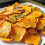 - 2 large sweet potatoes - 2 tablespoons olive oil - 1 teaspoon garlic powder - 1 teaspoon paprika - ½ teaspoon sea salt - ¼ teaspoon cayenne pepper (optional) - Fresh herbs for garnish To make Air Fryer Crispy Sweet Potato Chips, you need fresh ingredients. Start with two large sweet potatoes. Look for firm, smooth skins and no blemishes. Next, get some olive oil. This oil adds flavor and helps the chips crisp up. You will also need garlic powder and paprika. These spices give the chips a savory kick. Salt is a must, and sea salt works best for taste. If you want some heat, add cayenne pepper. It’s optional but adds a nice touch. Finally, fresh herbs like rosemary or thyme make a lovely garnish. They add color and flavor to the finished dish. Gather these ingredients, and you're ready to create a tasty snack that everyone will enjoy! Start by washing your sweet potatoes well under cold water. This step removes dirt and grit. Next, peel the sweet potatoes using a vegetable peeler. Make sure to remove all the skin. Now, it’s time to slice the sweet potatoes. You can use a mandoline for thin, even slices. Aim for about 1/8 inch thick. If you don’t have a mandoline, a sharp knife works too. Just be careful while slicing. Consistency is key for crispiness. In a large bowl, toss the sweet potato slices with olive oil. Use two tablespoons for even coating. The oil helps the spices stick and adds flavor. Next, sprinkle in the garlic powder, paprika, sea salt, and cayenne pepper. Mix well to ensure every slice gets some seasoning. This step makes a big difference in taste. Preheat your air fryer to 375°F (190°C) for about five minutes. This step ensures your chips start cooking right away. Once preheated, lay the sweet potato slices in the basket in a single layer. You may need to cook them in batches. Overcrowding can lead to soggy chips. Air fry for 10-12 minutes, shaking the basket halfway through. This action promotes even cooking and crispiness. Keep an eye on them; they should turn golden brown. When done, carefully remove the chips and place them on a cooling rack. This helps them stay crispy. Finally, garnish with fresh herbs for a pop of color and taste. Enjoy your delightful snack! For crispy sweet potato chips, even slicing is key. Aim for 1/8-inch thick rounds. Use a mandoline if you have one. This tool makes uniform slices that fry evenly. If slices are too thick, chips won't crisp up well. Next, cook the slices in a single layer. Avoid stacking them on top of each other. This ensures hot air flows around each chip. If your air fryer is small, fry in batches. This will give you the best results. You can boost the flavor of your sweet potato chips with different seasonings. Try adding chili powder for a spicy kick. Or mix in some onion powder for depth. You could also experiment with herbs like dill or oregano. For dipping sauces, consider options like yogurt dip or homemade guacamole. A spicy salsa also pairs well with these crispy chips. These additions can turn your snack into a fun treat. One mistake is overcrowding the air fryer. If you squeeze too many chips in, they won’t cook right. You want space for air to circulate. Another common error is not preheating the air fryer. Preheating helps achieve that golden crispiness. Set your air fryer to 375°F (190°C) for about five minutes. This step is crucial for perfect chips. {{image_2}} You can switch up the flavor of your sweet potato chips easily. Savory flavors like garlic and paprika bring warmth. For a sweet twist, try cinnamon and a hint of sugar. Both choices delight the taste buds. If you love a kick, add more cayenne pepper or a dash of chili powder. You can even sprinkle some cumin for an earthy taste. Experiment with herbs like oregano or thyme for fresh notes. The options are vast, so have fun with it! Switching ingredients can make your chips unique. Instead of olive oil, try avocado oil for a richer taste. It has a high smoke point, making it great for air frying. You can also play with garnishes. For a cheesy touch, sprinkle some nutritional yeast or parmesan. Fresh herbs like cilantro can add a pop of color and flavor. Want a different crunch? Toss in some sesame seeds or crushed nuts. They add texture and flavor that pairs great with sweet potatoes. If you want a lighter snack, consider oven-baked sweet potato chips. They take a bit longer but can still taste amazing. Just slice the potatoes thin and bake at a lower temperature. For air frying, use less oil for a healthier option. You can even try spraying the chips lightly instead of tossing them. This still gives that crispy finish while cutting back on fat. These variations let you personalize your snacking experience. Get creative with what you have at home, and enjoy every bite! To keep your chips fresh, use an airtight container. Glass containers work great. You can also use a resealable plastic bag. Store them at room temperature. They should last for about 2 to 3 days. Avoid keeping them in the fridge. The cold air can make them soggy. For reheating, the air fryer is best. Set it to 350°F (175°C). Heat the chips for about 3 to 5 minutes. This keeps them crispy. You can also use an oven. Place them on a baking sheet and bake for a few minutes. Avoid microwaving them. Microwaves make them soft and chewy. You can freeze sweet potato chips for longer storage. First, let them cool completely. Then, place them in a single layer on a baking sheet. Freeze them for about an hour. Once frozen, transfer them to a freezer bag. Remove as much air as possible. When ready to eat, thaw the chips in the fridge overnight. Reheat them in the air fryer for crispy results. Avoid thawing at room temperature, as this can make them soggy. Air fryer sweet potato chips last about 3 to 5 days. Store them in an airtight container. Keep them in a cool, dry place. You can also add a paper towel to absorb moisture. This helps keep them crispy longer. Yes, you can use other potatoes. Russet or Yukon Gold potatoes work well. Just remember to slice them thinly. This helps them crisp up nicely. Each type of potato has a unique taste. Experiment with what you like best! Set your air fryer to 375°F (190°C) for crispy chips. This temperature ensures even cooking. It allows the chips to brown without burning. Preheating the air fryer for about 5 minutes is key. It helps get the chips cooked perfectly. To make your sweet potato chips less oily, use less oil. You can reduce the olive oil to 1 tablespoon. Another tip is to spray the oil instead of tossing. This gives you more control over the amount. You can also try air frying at a slightly lower temperature. Yes, air fryer sweet potato chips are healthier than traditional frying. They use less oil, which cuts calories and fat. Air frying retains more nutrients too. Plus, you get that satisfying crunch without the guilt! You learned how to make tasty air fryer sweet potato chips. We covered the key ingredients, from sweet potatoes to fresh herbs. I shared step-by-step instructions and offered tips to get them extra crispy. Remember to slice evenly and avoid overcrowding the fryer. You can personalize flavors with different spices and even explore healthier methods. Enjoy your air fryer sweet potato chips, knowing they're easy to make and fun to eat!