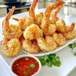 - 1 pound large shrimp, peeled and deveined - 1 cup unsweetened shredded coconut - 1 cup panko breadcrumbs - 1/2 cup all-purpose flour - 2 large eggs - 1 teaspoon garlic powder - 1 teaspoon paprika - 1/2 teaspoon salt - 1/4 teaspoon black pepper - Cooking spray or olive oil for misting To make air fryer coconut shrimp, you need fresh ingredients. Start with high-quality shrimp. Choose large, peeled, and deveined shrimp for the best results. The coconut adds crunch, while panko breadcrumbs create a light texture. I like to use unsweetened shredded coconut. It gives a nice flavor without being too sweet. Panko breadcrumbs are key for that perfect crunch. They help the shrimp crisp up nicely in the air fryer. The flour helps the coating stick. Eggs create a binding layer. The spices bring extra flavor. Garlic powder and paprika make the shrimp pop. Salt and pepper bring out all the flavors. Lastly, use cooking spray or olive oil to mist the shrimp. This helps them get golden brown and crispy. With these simple yet flavorful ingredients, you'll create a dish that everyone loves. - Preheat the air fryer to 400°F (200°C) for about 5 minutes. - Prepare a breading station with three shallow dishes. In the first dish, add 1/2 cup of all-purpose flour. In the second dish, beat two large eggs. In the third dish, mix 1 cup of panko breadcrumbs, 1 cup of unsweetened shredded coconut, 1 teaspoon of garlic powder, 1 teaspoon of paprika, 1/2 teaspoon of salt, and 1/4 teaspoon of black pepper. This setup makes the breading process easy and organized. - Dredging in flour - Dipping in eggs - Coating with coconut and panko Start by taking each shrimp and dredging it in the flour. Make sure to shake off any extra flour. Next, dip the floured shrimp into the beaten eggs. Let any excess egg drip off. Finally, coat each shrimp in the coconut-panko mixture. Press gently to help it stick. This creates a crunchy layer that will be so tasty! - Arranging shrimp in the air fryer - Cooking time and flipping instructions Now it's time to cook! Arrange the coated shrimp in a single layer in the air fryer basket. Mist them lightly with cooking spray. This helps them get nice and crispy. Cook the shrimp for about 8-10 minutes. Flip them halfway through to ensure even cooking. When they turn golden brown, they are ready to enjoy! To get that perfect crunch, use cooking spray instead of olive oil. Cooking spray coats evenly and helps the shrimp crisp up nicely. When your shrimp cook, flip them halfway through. This step ensures both sides get golden and crunchy. Pair your coconut shrimp with tasty dips. Sweet chili sauce works great for a nice kick. Mango salsa also adds a fresh twist. For a pretty plate, garnish with fresh cilantro. It adds color and looks inviting. Avoid overcrowding the air fryer basket. If you pack it too tight, the shrimp won’t crisp well. Also, don’t skip preheating the air fryer. This step helps cook the shrimp evenly and keeps them from being soggy. {{image_2}} You can easily change the flavor of your coconut shrimp. If you like spice, add cayenne pepper to the coconut-panko mix. Just a little bit can make a big difference! For a tropical twist, try mixing in some dried mango or pineapple with the breadcrumbs. This adds a nice sweetness that pairs well with the shrimp. If you need a gluten-free option, you can swap out panko breadcrumbs. Use gluten-free breadcrumbs instead. This change keeps the crunch while making it safe for those with gluten allergies. Just make sure to check the label on your breadcrumbs. You can also bake or pan-fry coconut shrimp if you don’t have an air fryer. To bake, preheat your oven to 400°F (200°C). Place the shrimp on a baking sheet and bake for 12-15 minutes until golden brown. For pan-frying, heat oil in a pan over medium heat. Cook the shrimp for about 3-4 minutes on each side. Both methods create tasty shrimp, but the air fryer keeps them lighter! To store cooked coconut shrimp, let them cool first. Place the shrimp in an airtight container. This helps keep them fresh. You can refrigerate them for up to three days. Make sure to keep them in the fridge right away. This prevents harmful bacteria from growing. To reheat coconut shrimp, use the air fryer for the best results. Set it to 350°F (175°C). Heat the shrimp for about 5 minutes. This makes them crispy again. You can also use an oven. Preheat it to 350°F (175°C) and bake the shrimp for about 10 minutes. Keep an eye on them so they don’t dry out. To freeze uncooked shrimp, place them in a single layer on a baking sheet. Freeze them for about an hour. Once frozen, transfer them to a freezer bag. You can keep them for up to three months. For cooked shrimp, let them cool first. Place them in airtight containers or freezer bags. These can also be frozen for up to three months. Just remember to label them with the date. Look for a few signs. The shrimp should be golden brown and crispy. They should reach an internal temperature of 120°F (49°C). If they look dry and firm, they are done. You can also check if the shrimp curls into a “C” shape. This shows they are cooked through. Yes, you can use frozen shrimp! Just make sure to thaw them first. Place them in cold water for about 15-20 minutes. Pat them dry with paper towels. This will help the coating stick better. You might need to cook them a minute or two longer in the air fryer. While sweet chili sauce is popular, you have other tasty options. Try a tangy mango salsa for a fruity kick. A spicy aioli adds a creamy heat. You can also serve them with a lime-cilantro dipping sauce for a fresh twist. Coconut shrimp is a fun and tasty dish you can make at home. We covered the key ingredients, like shrimp, coconut, and panko. I shared easy step-by-step instructions to ensure crispy results. You now know tips for great flavor and storing leftovers. Remember to avoid common mistakes, like overcrowding your fryer. With these ideas, you can create perfect coconut shrimp every time. Enjoy experimenting with flavors and cooking methods. Your homemade coconut shrimp will impress anyone who tries it!