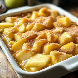 For this tasty apple cobbler, you need fresh apples. I like using Granny Smith apples. They are tart and hold up well when baked. Here’s what you’ll need: - 4 large Granny Smith apples, peeled, cored, and sliced - 1 tablespoon lemon juice The lemon juice helps keep the apples fresh and adds a nice zing. Next, we need some key baking items to create that perfect cobbler topping. These ingredients add sweetness and flavor. Gather the following: - 1/2 cup granulated sugar (for the filling) - 1 teaspoon ground cinnamon - 1/4 teaspoon ground nutmeg - 1 tablespoon all-purpose flour (for thickening) - 1 cup all-purpose flour (for the topping) - 1/2 cup granulated sugar (for the topping) - 1 teaspoon baking powder - 1/2 teaspoon salt - 1/2 cup unsalted butter, melted - 1/2 cup milk - 1 teaspoon vanilla extract These baking ingredients create a sweet and fluffy topping over the apples. To make your cobbler, you will need a few tools. Having the right tools makes the process easier. Here’s what I recommend: - A large mixing bowl - A 9x13 inch baking dish (greased) - A whisk for mixing - A knife for slicing apples - A cutting board for prep With these tools and ingredients, you’re all set to make a delicious classic apple cobbler. {{ingredient_image_1}} Start by peeling and slicing four large Granny Smith apples. I love these apples for their tartness. They add a nice balance to the sweet topping. Next, put the apple slices in a large bowl. Add one tablespoon of lemon juice to keep them fresh. Then, sprinkle in half a cup of granulated sugar, one teaspoon of ground cinnamon, and a quarter teaspoon of nutmeg. These spices make the apples smell amazing! Toss everything well to coat the apples. Finally, sprinkle in one tablespoon of flour to thicken the juices. This step helps the filling stay nice and thick. Pour the apple mixture into a greased 9x13 inch baking dish. In another bowl, mix one cup of all-purpose flour with half a cup of sugar. Add one teaspoon of baking powder and half a teaspoon of salt. Whisk these dry ingredients together. Then, pour in half a cup of melted unsalted butter, half a cup of milk, and one teaspoon of vanilla extract. Stir until it’s just combined. The batter might look a bit lumpy, but that’s okay! This lumpiness adds texture to the topping. Now, it’s time to put everything together. Pour the batter evenly over the apples in your baking dish. Do not stir it. This will create a lovely topping as it bakes. Preheat your oven to 350°F (175°C) and bake the cobbler for 40 to 45 minutes. Keep an eye on it! The topping should turn golden brown. To check if it’s done, insert a toothpick into the topping. If it comes out clean, it’s ready! Let the cobbler cool slightly before serving. This waiting time lets the juices thicken up a bit. Enjoy your warm cobbler with a scoop of vanilla ice cream on top! To get a great topping, mix flour, sugar, baking powder, and salt well. Use cold butter for best results. Melt the butter slightly, then add it to the dry mix. This helps create a flaky crust. Don’t overmix; lumps in the batter are okay. Pour this over your apples without stirring. This separation makes a nice texture. Serve your warm apple cobbler with a scoop of vanilla ice cream. The cold ice cream melts into the warm cobbler. This creates a sweet and creamy mix. A sprinkle of cinnamon on top adds flavor and charm. You can also drizzle some caramel sauce for extra sweetness. For a twist, serve with whipped cream or a dollop of Greek yogurt. One mistake is using too much sugar in the apple mix. This can make it overly sweet. Be careful with the baking time; check for a golden brown topping. If you stir the batter before baking, it can become dense. Always let the cobbler cool a bit before serving. This helps the juices thicken and makes it easier to scoop. Pro Tips Choose the Right Apples: For the best flavor and texture, use tart apples like Granny Smith. They hold their shape well during baking and provide a nice contrast to the sweetness of the topping. Let It Rest: Allow the cobbler to cool slightly before serving. This helps the juices thicken and makes for a more enjoyable texture. Experiment with Spices: Feel free to add additional spices such as allspice or ginger for a unique twist on the classic apple flavor. Serving Suggestions: Serve warm with a scoop of vanilla ice cream or whipped cream to enhance the dessert experience. A sprinkle of cinnamon on top adds a nice touch! {{image_2}} You can switch up your apple cobbler by adding different fruits or nuts. Try pears or berries for a new twist. These fruits mix well with apples. You can also add nuts for crunch. Walnuts or pecans add a nice texture. Simply mix them in with the apples. This change brings fresh flavors to your cobbler. If you need a gluten-free version, it's easy to adapt. Replace all-purpose flour with a gluten-free blend. Many brands work well. You can also use almond flour or coconut flour. Just be mindful of the ratios. Adjust the liquid in the recipe as needed. This way, everyone can enjoy the dessert without worry. For a healthier option, consider using alternative sweeteners. Try honey, maple syrup, or coconut sugar. These add sweetness without refined sugar. Just adjust the amount based on your taste. Start with less and add more if needed. This keeps the cobbler delicious and a bit lighter. To store leftover apple cobbler, first let it cool. Place it in an airtight container. You can also cover the dish tightly with plastic wrap. Store it in the fridge for up to four days. If you want to keep it longer, freezing is a great option. When you're ready to enjoy your cobbler again, preheat your oven to 350°F. Place the cobbler in an oven-safe dish. Cover it with foil to keep it moist. Heat for about 15-20 minutes. You want it warm all the way through. For a crispier topping, remove the foil for the last five minutes. If you want to freeze your apple cobbler, make sure it’s completely cooled first. Cut it into portions for easy serving. Wrap each piece tightly in plastic wrap. Then, place them in freezer bags or an airtight container. Label the bags with the date. Use it within three months for the best taste. When you’re ready to eat, thaw it in the fridge overnight before reheating. Yes, you can use many types of apples. Granny Smith apples are tart and hold their shape well. You can mix them with sweet apples like Honeycrisp or Fuji. This mix gives great flavor and texture. Just remember that sweeter apples may need less sugar. To make a smaller cobbler, use fewer apples. You can cut the recipe in half. Use two large apples instead of four. Adjust the topping ingredients to match. This way, you can enjoy this treat without too much left over. The best way to reheat cobbler is in the oven. Preheat your oven to 350°F (175°C). Place the cobbler in a baking dish. Cover it with foil to keep it from drying out. Heat it for about 15 to 20 minutes. You can also use the microwave for quick reheating, but the oven keeps it crispy. By using fresh ingredients and following simple steps, you can make a tasty apple cobbler. From prepping the apples to baking, I shared easy instructions and tips for the perfect topping. Don't forget the variations that let you customize this dessert! Proper storage keeps leftovers fresh, and I answered common questions about the recipe. With these tips, you can enjoy apple cobbler anytime, confident that your dish will impress. Happy baking!