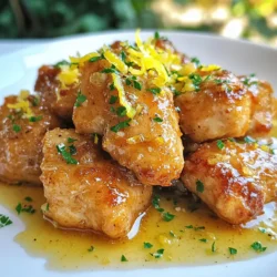 For these tasty garlic butter chicken bites, you need: - 1 lb (450g) boneless, skinless chicken breasts, cut into bite-sized pieces - 4 tablespoons unsalted butter - 5 cloves garlic, minced - 1 teaspoon smoked paprika - ½ teaspoon dried oregano - ½ teaspoon black pepper - ½ teaspoon salt - 2 tablespoons fresh parsley, chopped (for garnish) - Zest of 1 lemon - Juice of 1 lemon These main ingredients create a rich, savory flavor that makes each bite special. To add more depth to your dish, consider these optional ingredients: - A pinch of red pepper flakes for heat - 1 tablespoon of honey for a touch of sweetness - Fresh thyme or rosemary for herb notes Using these options can elevate the taste and give you a personal twist on the recipe. If you have dietary needs, here are some substitutions: - Use olive oil instead of butter for a dairy-free option. - Swap chicken breasts for tofu or tempeh for a vegetarian dish. - Use gluten-free seasoning blends if needed. These swaps ensure everyone can enjoy this simple, delicious meal. {{ingredient_image_1}} Start by cutting the chicken breasts into bite-sized pieces. Place the pieces in a large bowl. Season the chicken with smoked paprika, dried oregano, black pepper, and salt. Use your hands or a spoon to mix well. Make sure each piece is evenly coated. This step adds great flavor to the chicken bites. Next, grab a large skillet and place it over medium heat. Add the unsalted butter to the skillet. Let it melt completely. Once the butter is melted, add the minced garlic. Sauté the garlic for about 1-2 minutes. You want it to smell good but not brown. This brings out the rich garlic flavor that makes this dish special. Now it’s time to cook the chicken. Add the seasoned chicken bites to the skillet in a single layer. Let them cook for 5-7 minutes. Turn the chicken occasionally. You want them to turn golden brown and cook through. Check the internal temperature; it should reach 165°F (75°C). When done, the chicken bites will be juicy and full of flavor. After cooking, add the lemon zest and juice to the skillet. Stir everything well to mix in the lemony goodness. Let it cook for one more minute. This adds a fresh and zesty kick to your chicken bites. To make perfect garlic butter chicken bites, timing is key. Cook the chicken for 5-7 minutes on medium heat. This ensures they get golden brown and stay juicy. Use a meat thermometer to check if the internal temperature reaches 165°F. If you don’t have one, cut a piece in half. The meat should be white, not pink. To boost the flavor, serve your chicken bites with fresh lemon wedges. This adds a bright taste. You can also pair them with a side of garlic bread or a fresh green salad. These sides will complement the rich garlic butter. For a fun twist, serve with your favorite dipping sauce, like ranch or honey mustard. Garnishing makes your dish look great. Sprinkle fresh parsley on top for a pop of green. You can also add lemon zest for extra color and flavor. Serve the chicken bites in a rustic wooden bowl or a bright plate. This makes the dish more inviting and fun to eat! Pro Tips Choose the Right Chicken: Opt for fresh, high-quality chicken breasts for the best flavor and tenderness. Don’t Overcrowd the Pan: Cook the chicken in batches if necessary to ensure even cooking and browning. Adjust the Garlic: Feel free to increase or decrease the amount of garlic based on your preference for garlic flavor. Serving Suggestions: Pair these bites with a side of rice or a fresh salad for a complete meal. {{image_2}} If you love heat, try adding more spice. Mix in 1 teaspoon of cayenne pepper or crushed red pepper flakes with the chicken. This change brings a fiery kick. You can also use spicy garlic sauce. The sauce adds depth and flavor. It pairs well with the rich garlic butter. For a fresh twist, use herbs in the butter. Add 1 teaspoon of dried thyme or rosemary. You can also chop fresh herbs like basil or cilantro. Stir the herbs into the melted butter. This adds an earthy note to the dish. Herbs make your chicken bites more aromatic and tasty. You can cook these chicken bites in different ways. Grilling adds a smoky flavor. Preheat your grill, then cook the chicken pieces for about 10 minutes. Make sure to turn them halfway for even cooking. Baking is another great option. Preheat your oven to 400°F (200°C). Spread the chicken on a baking sheet and drizzle with garlic butter. Bake for 15-20 minutes. This method keeps the chicken juicy while giving it a nice color. No matter how you cook them, these variations will delight your taste buds! After you enjoy your garlic butter chicken bites, store any leftovers in an airtight container. This keeps them fresh. Place the container in the fridge. The chicken bites will stay good for about 3 to 4 days. Make sure to let them cool down before sealing the container. This prevents moisture buildup. If you want to keep them longer, freezing is a great option. First, let the chicken bites cool completely. Then, place them in a freezer-safe bag or container. Remove as much air as possible to avoid freezer burn. You can freeze them for up to 3 months. When you are ready to eat, just thaw them in the fridge overnight. To reheat your chicken bites, you have a few good options. The best method is to use an oven. Preheat it to 350°F (175°C). Place the chicken bites on a baking sheet and cover them with foil. This keeps them moist. Heat for about 10 to 15 minutes. You can also use a microwave for quick reheating. Just heat them in short bursts to ensure they don’t get tough. Enjoy them hot for the best flavor! Yes, you can make Garlic Butter Chicken Bites in advance. Just cook them as usual and cool completely. Place them in an airtight container. You can store them in the fridge for up to three days. When ready to eat, you can reheat them on the stove or in the oven. You can serve Garlic Butter Chicken Bites with many sides. Here are some tasty options: - Steamed rice or quinoa - Fresh salad with lemon dressing - Crispy roasted vegetables - Garlic bread for extra flavor - Mashed potatoes for a hearty meal Yes, you can use chicken thighs instead of breasts. Thighs have more fat, so they stay juicy. Just cut them into bite-sized pieces like the breasts. Adjust the cooking time if they are thicker than breast pieces. Always check that the internal temperature hits 165°F (75°C). In this post, we explored delicious garlic butter chicken bites. We covered key ingredients, step-by-step cooking, and useful tips. You can choose from various flavor options and storage methods. Remember, these bites are easy to make and perfect for any meal. With the right techniques, you can impress your friends and family. Enjoy trying out your favorite variations and serving ideas. Happy cooking!