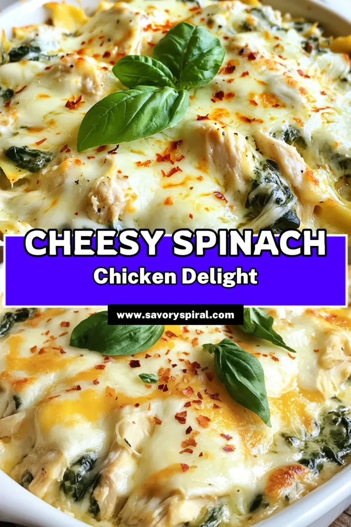 Discover the ultimate comfort food with this cheesy spinach chicken casserole! This easy chicken casserole recipe is packed with flavor, featuring tender baked chicken and spinach enveloped in a creamy spinach bake. Perfect for busy weeknights, it's a satisfying meal that your family will love. Try this low carb delight today and save it for your next dinner inspiration! #ComfortFood #ChickenCasserole #LowCarbRecipe #HealthyEating