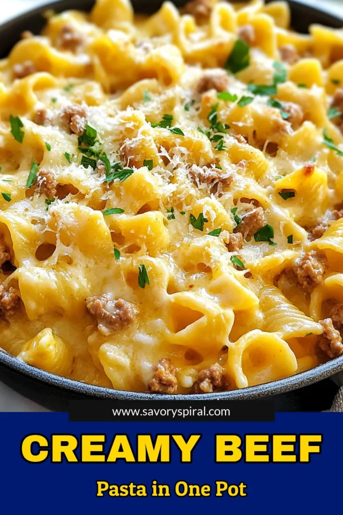 Indulge in this One-Pot Beef Pasta that's bursting with flavor! Our Creamy Garlic Butter Pasta is the ultimate easy beef pasta recipe perfect for busy weeknights. In just 30 minutes, you’ll create a delicious Italian beef pasta dish your family will love. Quick and satisfying, this pasta is a must-try for a hassle-free dinner. Pin this recipe today and make mealtime a breeze! #OnePotBeefPasta #EasyBeefPastaRecipe #QuickDinnerPasta #ItalianBeefPastaDish