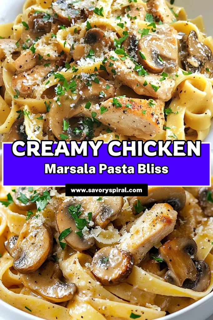 Indulge in this Creamy Chicken Marsala Pasta that will elevate your weeknight meals! This one-pot creamy pasta recipe features tender fettuccine and flavorful chicken for an easy chicken pasta dish that's perfect for any dinner. Impress your family with this mouthwatering Chicken Marsala pasta dinner, made in just 30 minutes. Don't forget to save this Fettuccine chicken pasta recipe! #ChickenMarsala #EasyPasta #OnePotRecipes #PastaLove