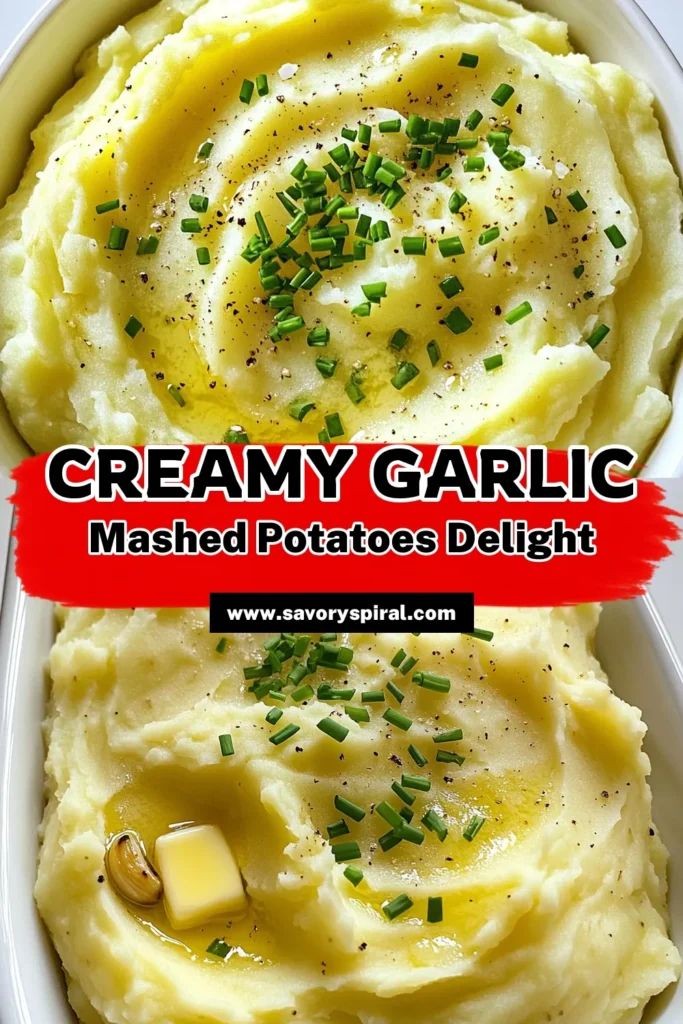 Indulge in the ultimate comfort food with these Creamy Roasted Garlic Mashed Potatoes! Perfectly fluffy Yukon Gold potatoes meld with roasted garlic, rich cream, and butter for a side dish that wow your family and friends. This easy recipe will elevate your dining experience—ideal for any occasion. Click through to discover the full recipe and make your meals unforgettable! #MashedPotatoes #GarlicLovers #ComfortFood #RecipeIdeas