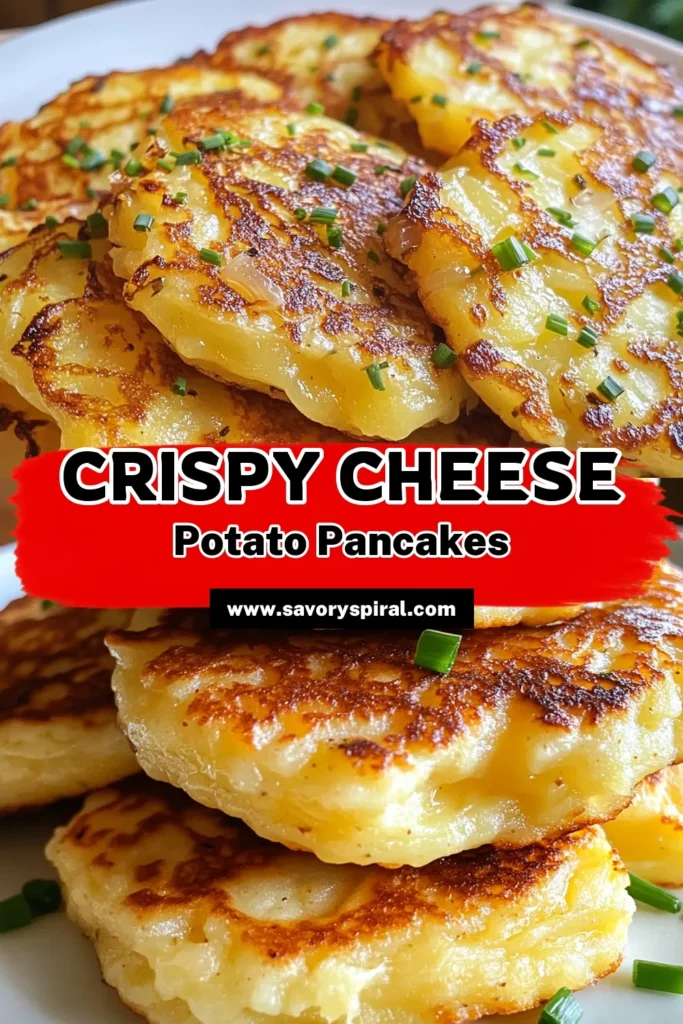 Discover the ultimate comfort food with this Potato Pancakes Recipe! These Cheese Onion Pancakes are easy to make and bursting with flavor, perfect for any meal. Enjoy homemade potato cheese fritters that are crispy on the outside and tender on the inside. These grated potato onion cakes make a delicious side or snack. Try this easy potato cheese recipe today and elevate your cooking game! Save and share your pancake creations! #PotatoPancakes #CheeseOnionPancakes #HomemadeFritters #EasyRecipes
