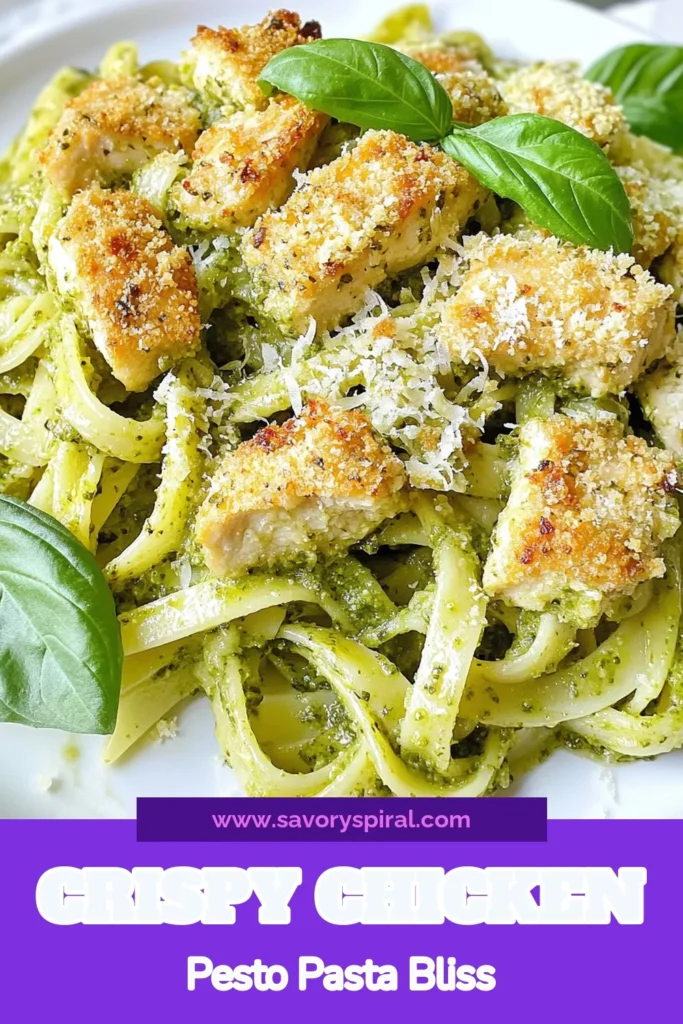 Discover this delicious pesto pasta recipe featuring crispy Parmesan chicken that elevates any meal! Perfect for busy weeknights, this easy pasta dish combines homemade pesto sauce with perfectly cooked pasta. Topped with flavorful Italian chicken, it's a must-try for fans of simple yet hearty meals. Save and try this Italian chicken recipe for a guaranteed crowd-pleaser! #PestoPasta #EasyPastaDishes #ItalianChickenRecipes #HomemadePesto