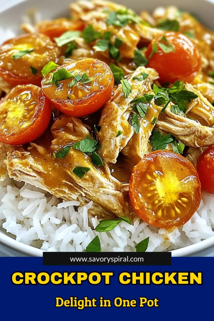 Looking for an irresistible Crockpot chicken recipe? This creamy ranch chicken is the perfect solution for busy weeknights! With just five ingredients, you can whip up an easy slow cooker meal that’s packed with flavor. Enjoy savory chicken and tomatoes crockpot style that can be served over rice or pasta. Don't miss out on this simple and delicious chicken dinner. Save this recipe now and elevate your dinner game! #CrockpotChicken #EasyMeals #SavoryDinner #SlowCooking