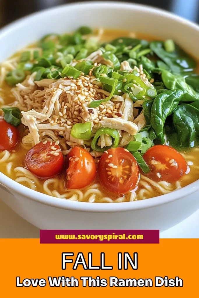 Looking for a quick ramen dinner that will steal hearts? Try this Marry Me Chicken Ramen! This creamy chicken ramen recipe features tender chicken, rich broth, and fresh veggies, making it a delightful homemade chicken ramen dish. Perfect for weeknight dinners, it's an easy ramen recipe the whole family will love. Save this recipe for a dish that’s sure to impress! #MarryMeChickenRamen #CreamyChickenRamen #EasyRamenRecipe #QuickRamenDinner