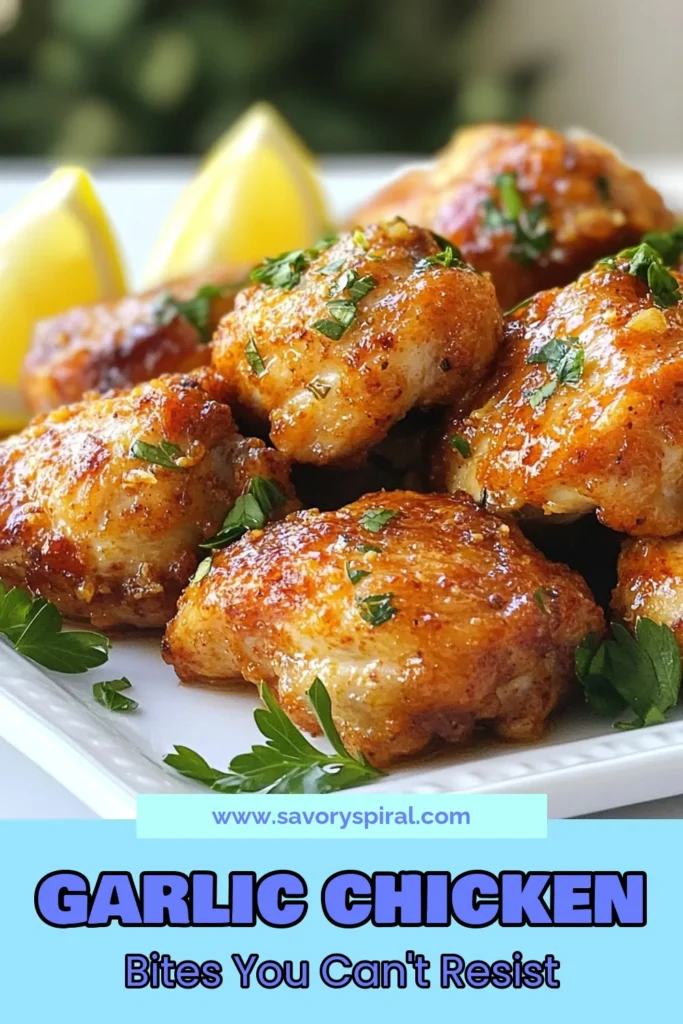 Discover the ultimate Keto Garlic Chicken Bites recipe! Perfect for an easy keto dinner, these low carb chicken bites are packed with flavor and made from tender chicken thighs. This gluten free chicken recipe is simple to prepare and will impress anyone at your table. Try these delicious chicken thigh recipes today and enjoy a healthy meal that fits your keto lifestyle. Save this recipe for later! #KetoGarlicChicken #LowCarbChickenBites #GlutenFree #EasyKetoDinner