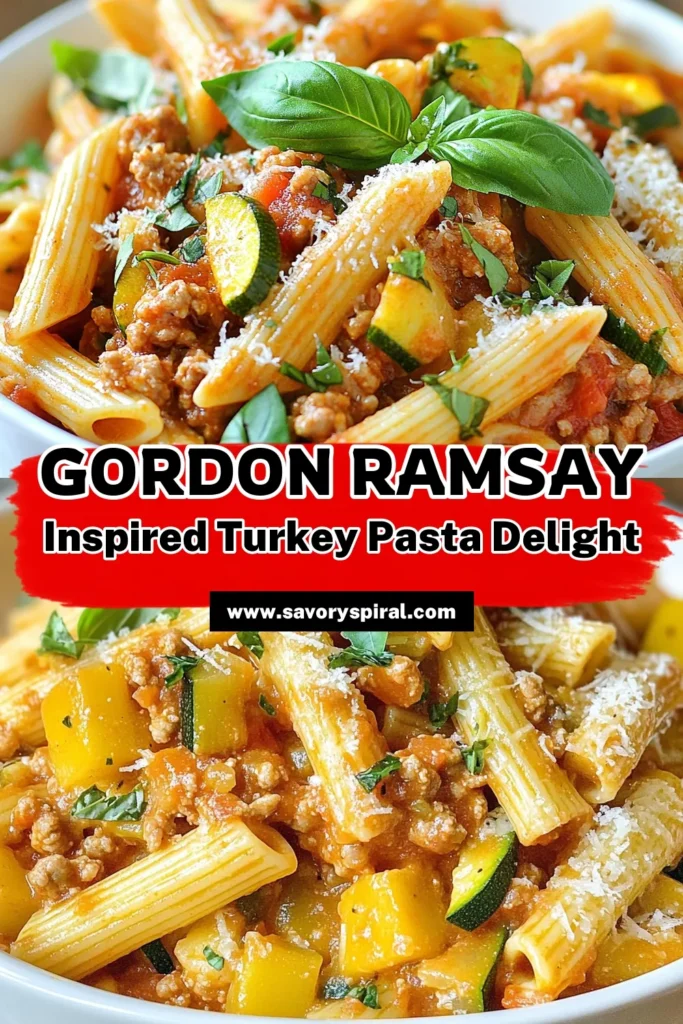 Discover a delicious twist on pasta with this Gordon Ramsay turkey pasta recipe! This healthy turkey pasta recipe features whole wheat pasta, ground turkey, and fresh Mediterranean flavors, making it a perfect dish for any night. Enjoy quick and easy turkey recipes that are both nutritious and satisfying. Try this Mediterranean turkey pasta today and elevate your dinner game! Save for later! #GordonRamsayTurkeyPasta #HealthyTurkeyPastaRecipe #WholeWheatPastaDishes #EasyTurkeyRecipes