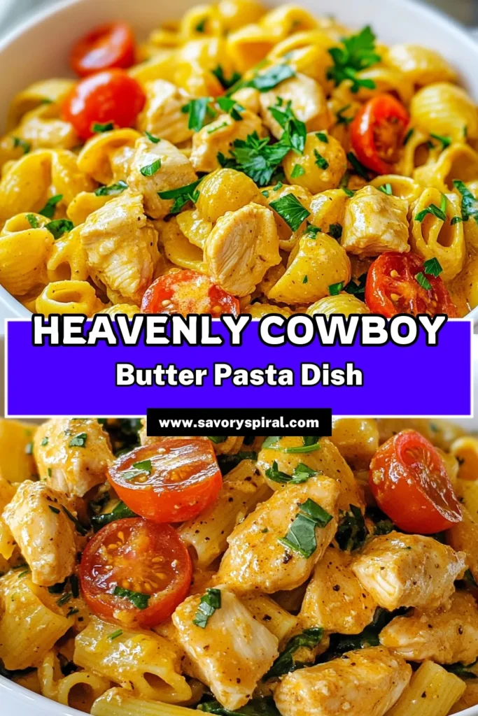 Get ready to savor the rich flavors of Cowboy Butter Chicken Pasta! This creamy chicken pasta recipe combines tender chicken, fettuccine, and a delicious garlic butter sauce for an easy chicken and pasta dish that's perfect for busy weeknights. In just 30 minutes, you’ll enjoy a one-pan chicken pasta recipe that's both comforting and impressive. Try it tonight and watch your family dig in! Save this for later! #CowboyButterChickenPasta #CreamyChickenPasta #EasyChickenAndPasta #OnePanChickenPasta