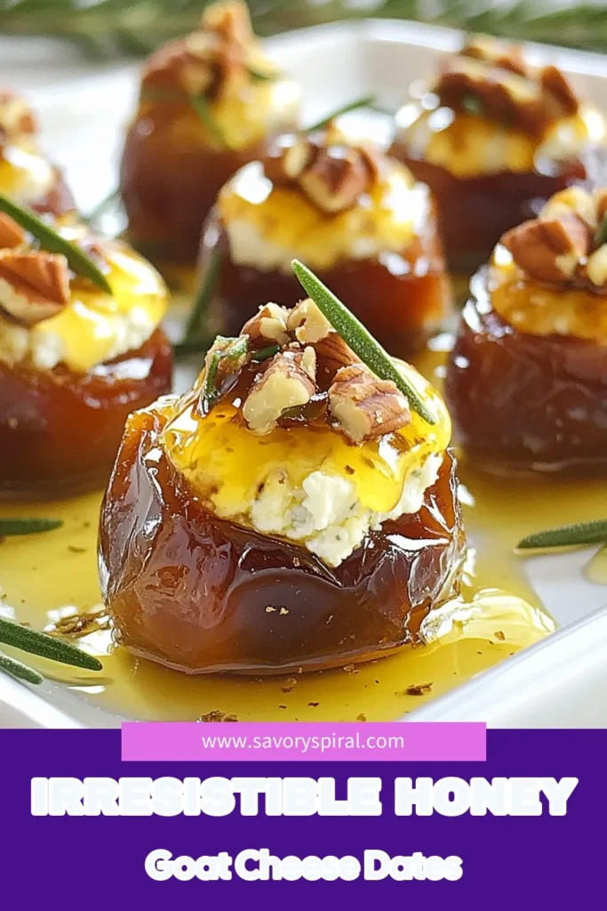 Indulge in these delicious honey goat cheese stuffed dates that blend sweet and savory flavors perfectly. This easy goat cheese snacks recipe features Medjool dates filled with a creamy goat cheese mixture and topped with walnuts. Perfect as a Medjool dates appetizer or a crowd-pleasing dish. Try these baked stuffed dates with nuts for your next gathering! Save this savory stuffed dates recipe and impress your guests! #homemadeappetizer #snackrecipes #foodie #delicious