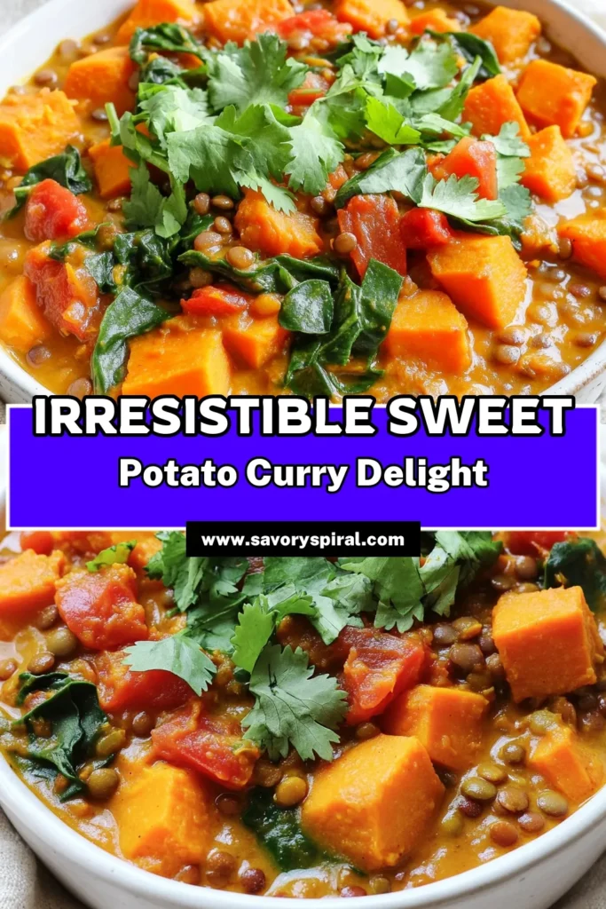 Enjoy a delicious and comforting meal with this Slow Cooker Sweet Potato Lentil Curry! Packed with nutrients from sweet potatoes, lentils, and greens, this easy recipe is perfect for busy weeknights. Just toss the ingredients into your slow cooker, and let it do the work while you relax. Ready in 6-8 hours, this curry is both hearty and flavorful. Dive into the recipe and savor every bite! #SlowCookerRecipes #VeganCurry #HealthyEating #ComfortFood