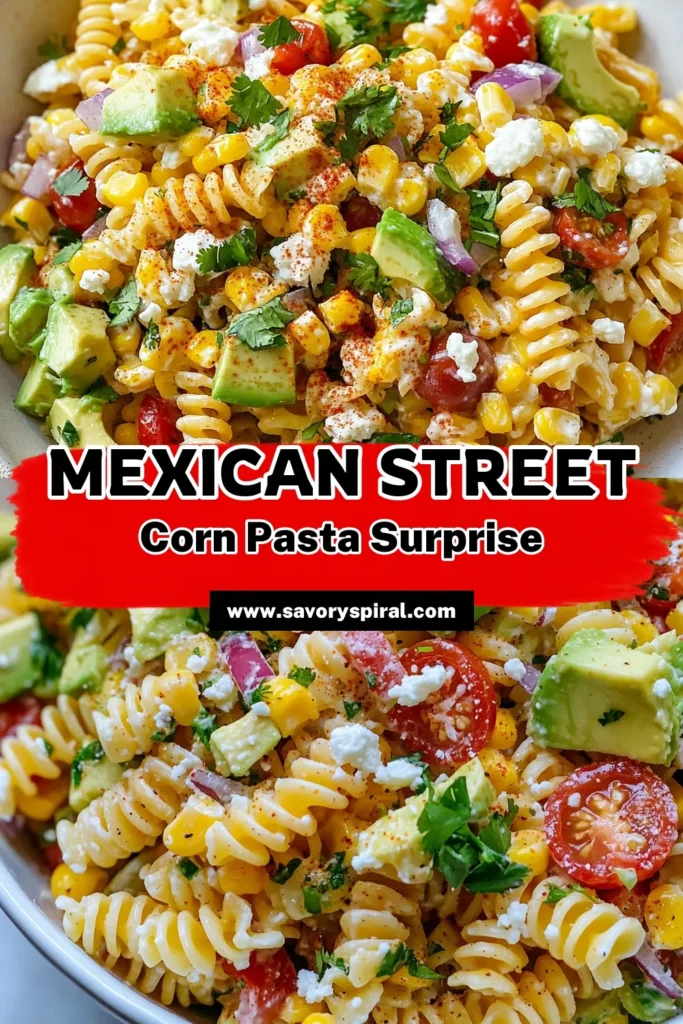 Discover the ultimate summer dish with this delicious Mexican Street Corn Pasta Salad! Perfect for gatherings, this easy corn salad with pasta combines fresh corn, creamy cotija cheese, and avocado for a refreshing twist. Explore more summer pasta salad recipes and impress your guests with this vibrant side dish. Save this recipe for your next cookout or picnic! Try it today! #MexicanStreetCornPastaSalad #SummerSalads #PastaSalad #EasyRecipes