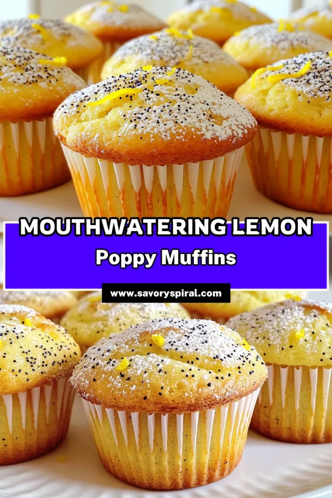 Indulge in the perfect balance of sweet and zesty with Bakery Style Lemon Poppy Seed Muffins! These delicious muffins are easy to make and bursting with fresh lemon flavor and poppy seeds. Ideal for breakfast or a delightful snack, follow our simple recipe and impress your friends and family. Click through for the full recipe and start baking today! #LemonMuffins #BakingRecipes #MuffinLovers #EasyBaking