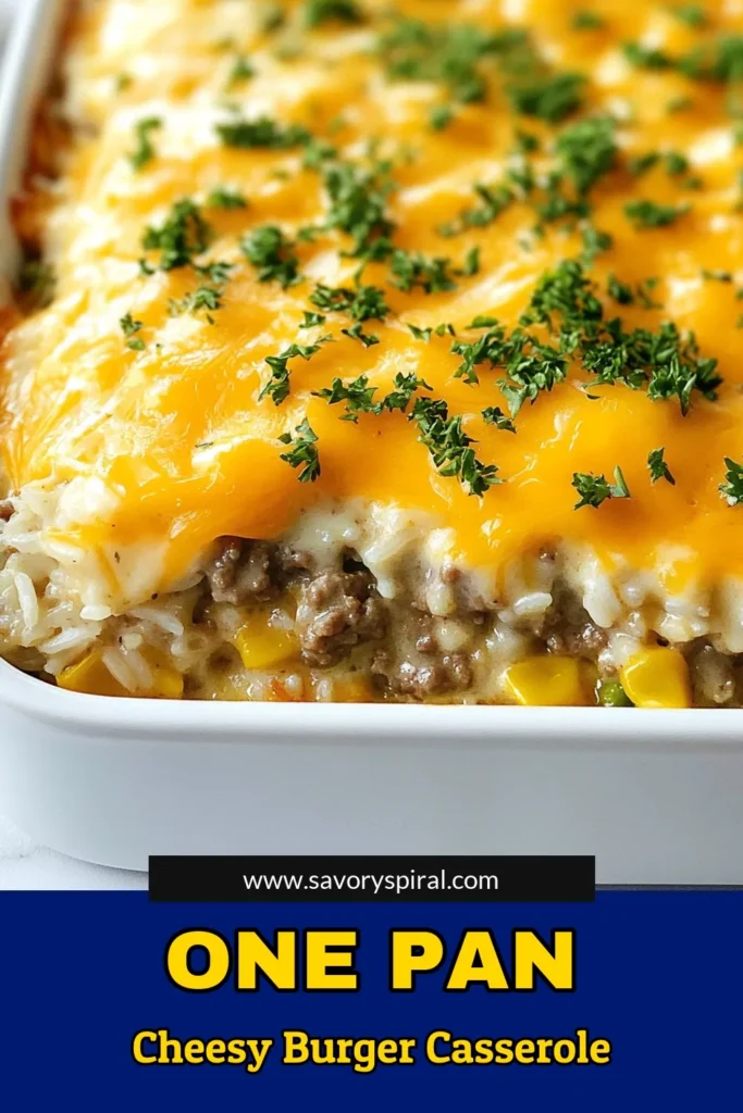 Discover the ultimate comfort food with this Cheesy Hamburger Rice Casserole! This Ground Beef Rice Casserole is an easy and delicious choice for busy weeknights. Made with tender ground beef, creamy mushroom soup, and topped with cheddar cheese, it's perfect for the whole family. Try this easy casserole recipe today and savor the cheesy goodness! Save it for your next meal! #CheesyHamburgerCasserole #EasyCasseroleRecipes #GroundBeefRiceCasserole #CheddarCheeseCasserole