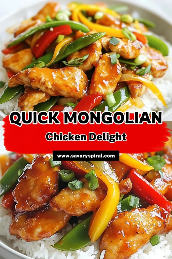 Looking for a quick and delicious dinner? Try this Mongolian chicken stir-fry! This easy chicken stir-fry recipe features tender chicken thighs and vibrant veggies, making it perfect for busy nights. With just 30 minutes to prepare, it's one of the best quick stir-fry meals for anyone craving Asian chicken recipes. Enjoy a healthy chicken dinner tonight! Save this recipe for later and delight your family! #MongolianChicken #EasyStirFry #HealthyDinner #AsianRecipes