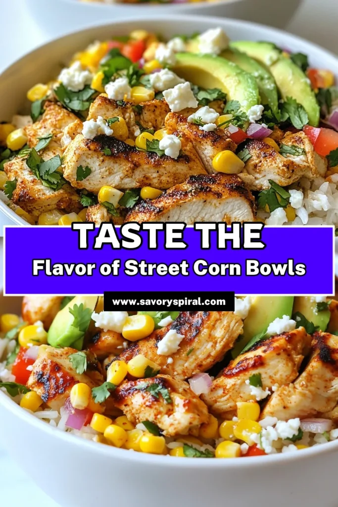 Looking for a delicious dinner idea? Try these street corn chicken rice bowls! This healthy chicken bowl recipe features tender grilled chicken, sautéed corn, and vibrant veggies, all served over a flavorful jasmine rice base. It's a quick, easy dinner that the whole family will love. Don’t miss out on this perfect jasmine rice recipe and the refreshing grilled corn salad recipe. Save and try it tonight! #StreetCornChickenRiceBowls #EasyDinnerIdeas #HealthyRecipes #JasmineRiceRecipe