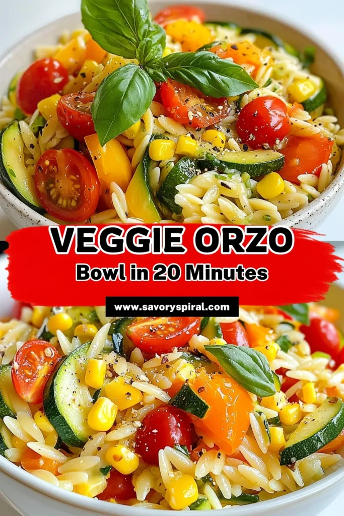 Get ready for a fun and healthy orzo pasta dish that your kids will love! This veggie orzo recipe combines colorful vegetables like zucchini, bell peppers, and cherry tomatoes in a delightful vegetarian fun bowl recipe. Perfect for a quick orzo meal, it’s packed with flavor and nutrition. Try our easy, flavorful orzo with vegetables today and watch your little ones enjoy every bite! Save this recipe now! #VeggieOrzo #HealthyEating #QuickMeals #KidsRecipes